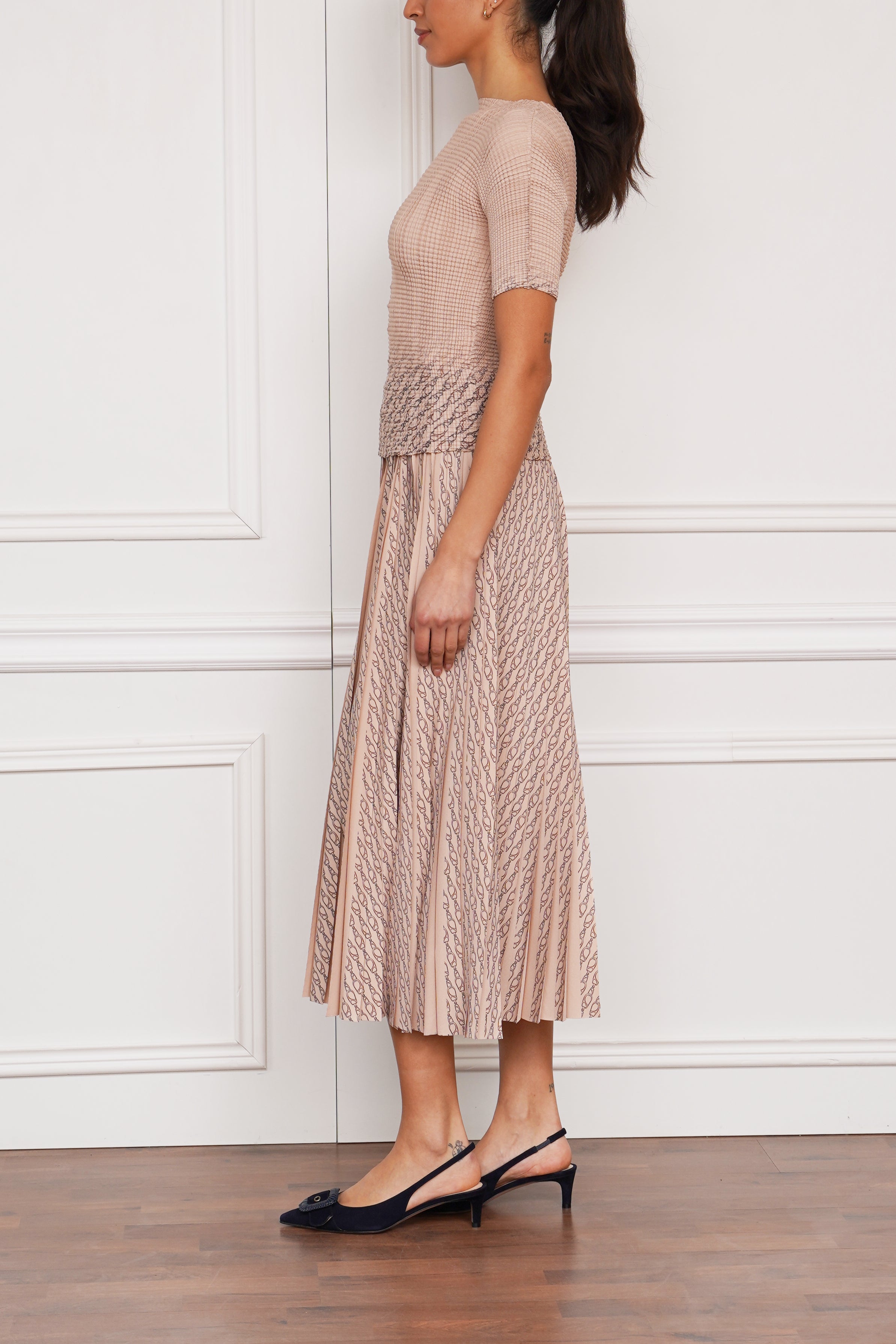 Plissee-Shirt in rosa