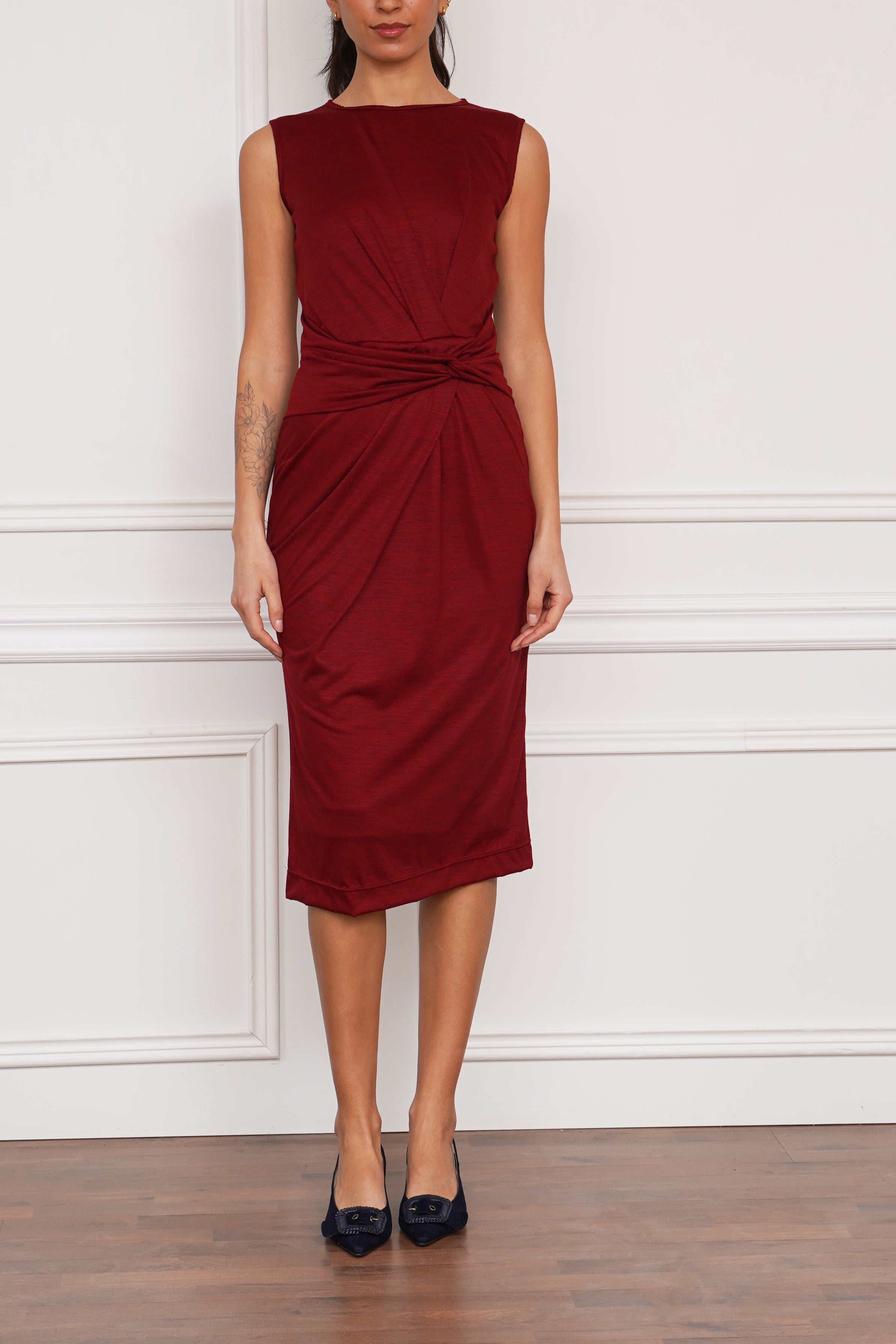 Drapée-Kleid in rot