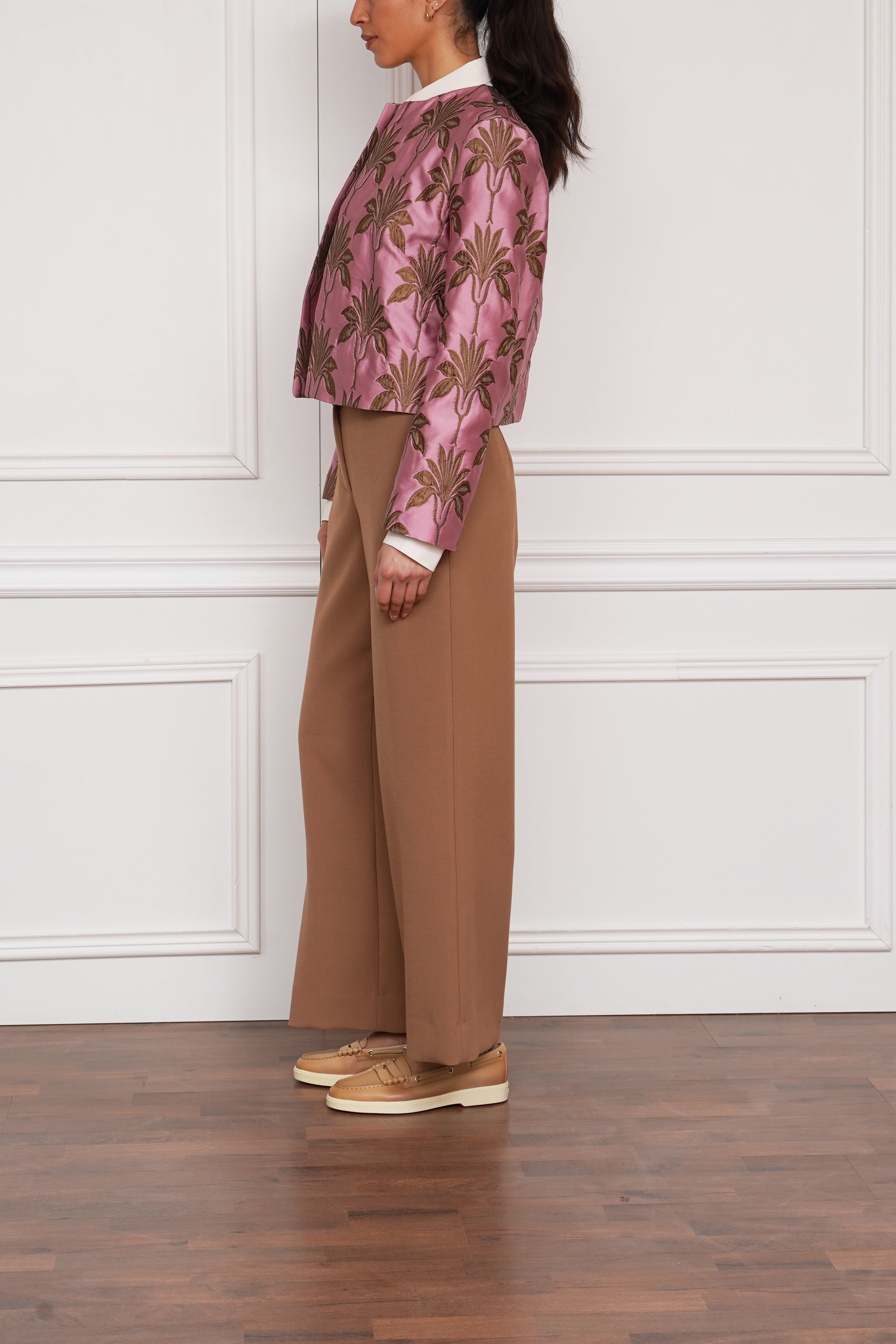 Gemusterte Jacke in rosa