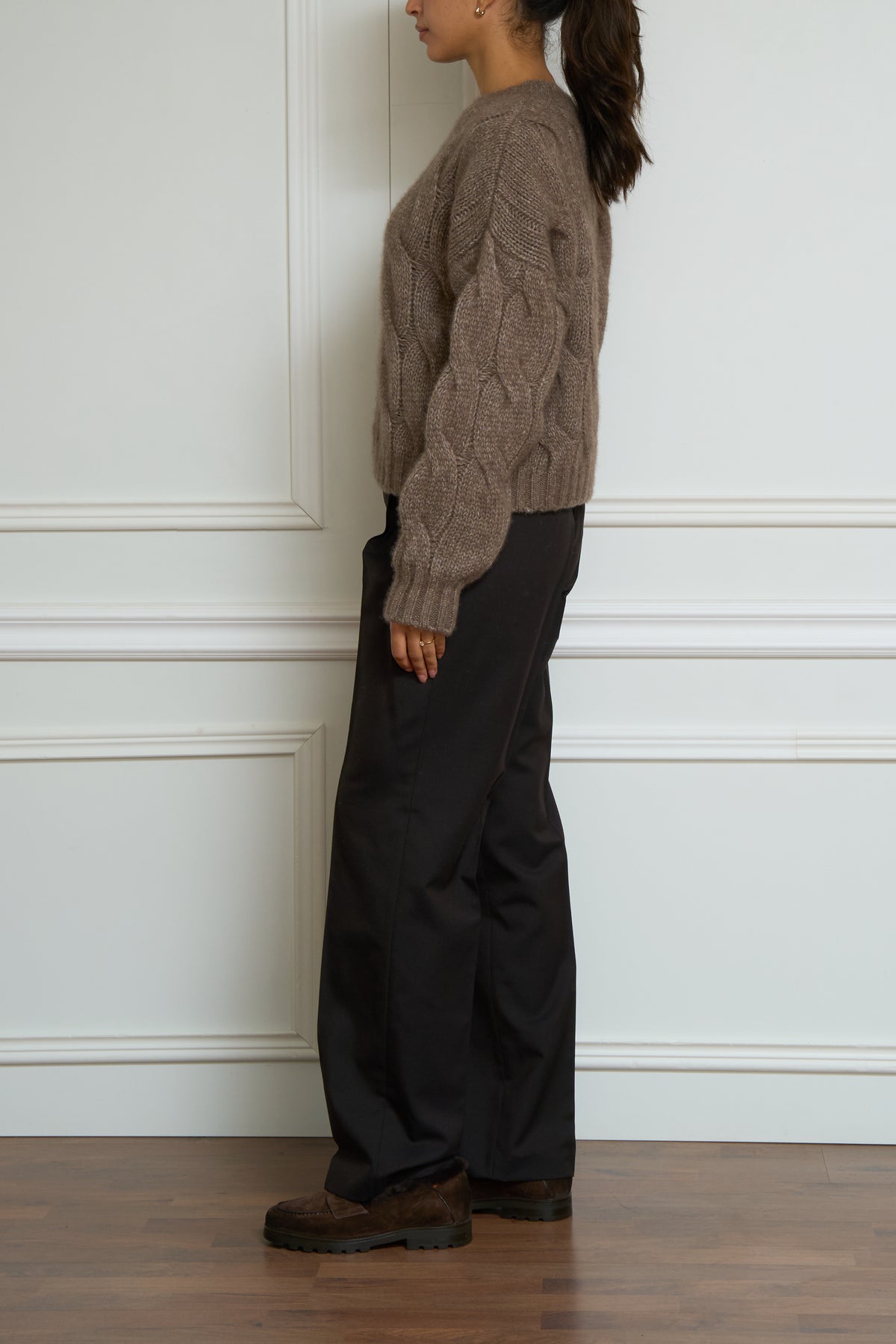 Zopfstrickpullover 'Daphne' in hazelnut
