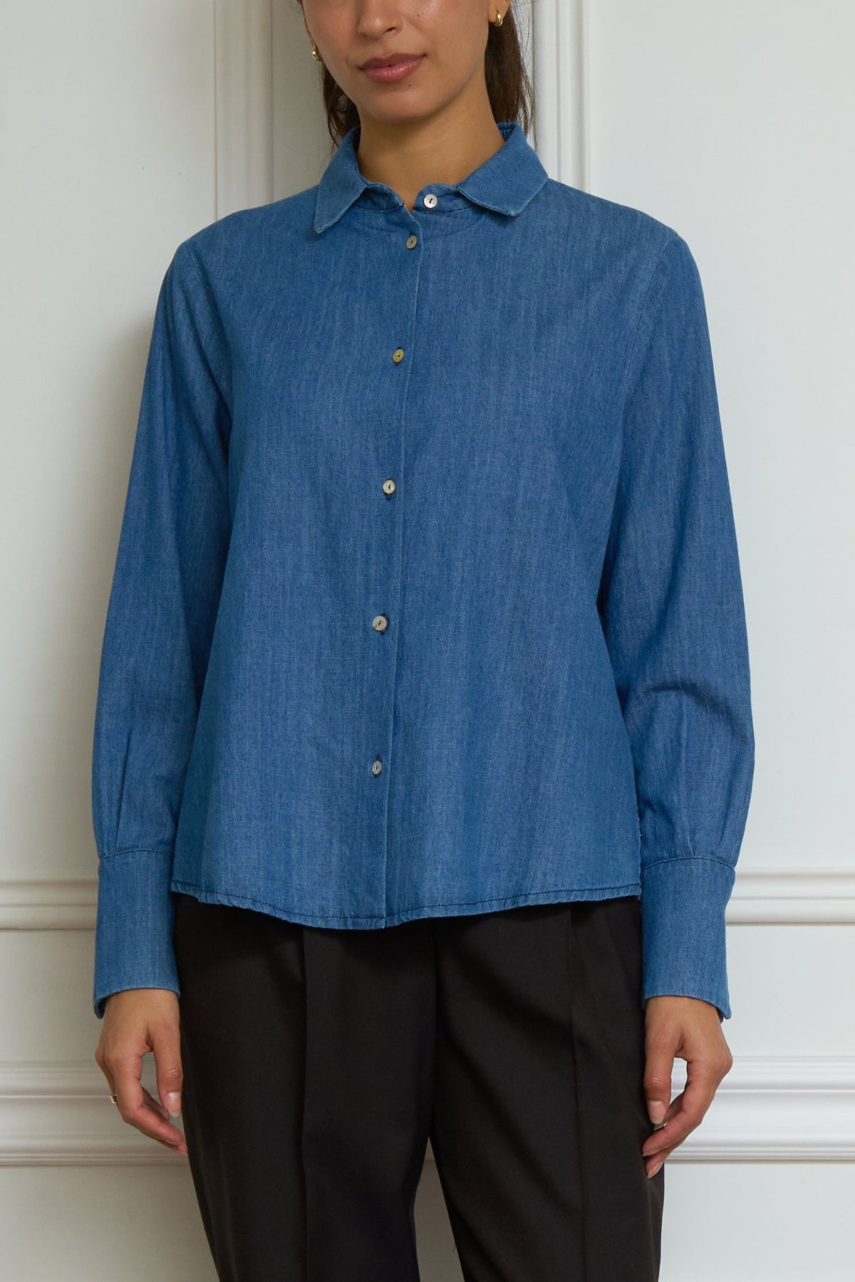 Denim blouse in blue