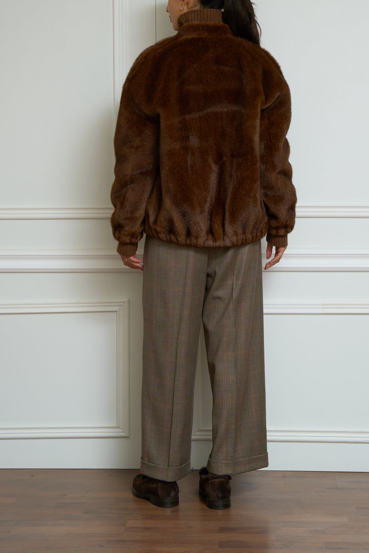 Kunstfell-Blouson in braun