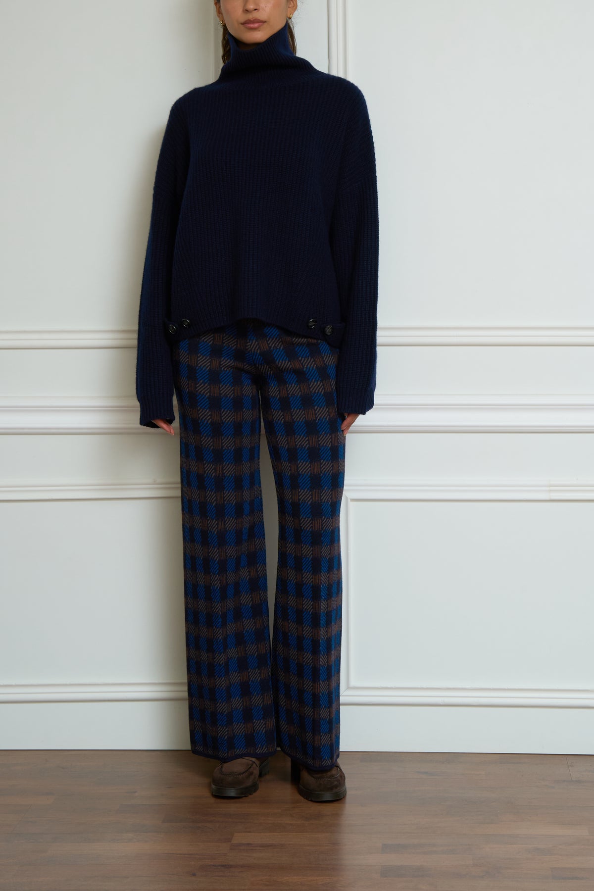Karierte Hose in blau/braun