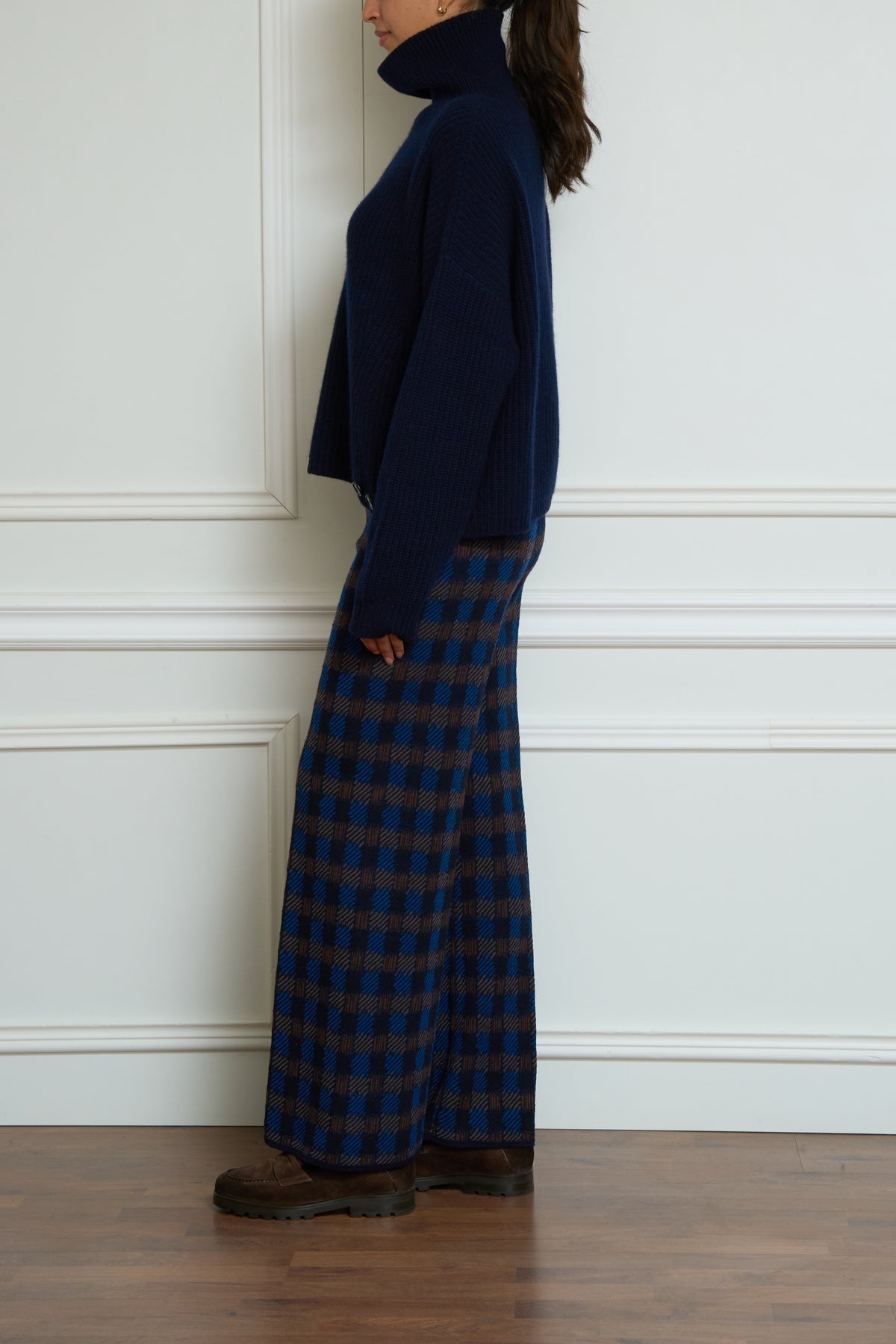 Karierte Hose in blau/braun