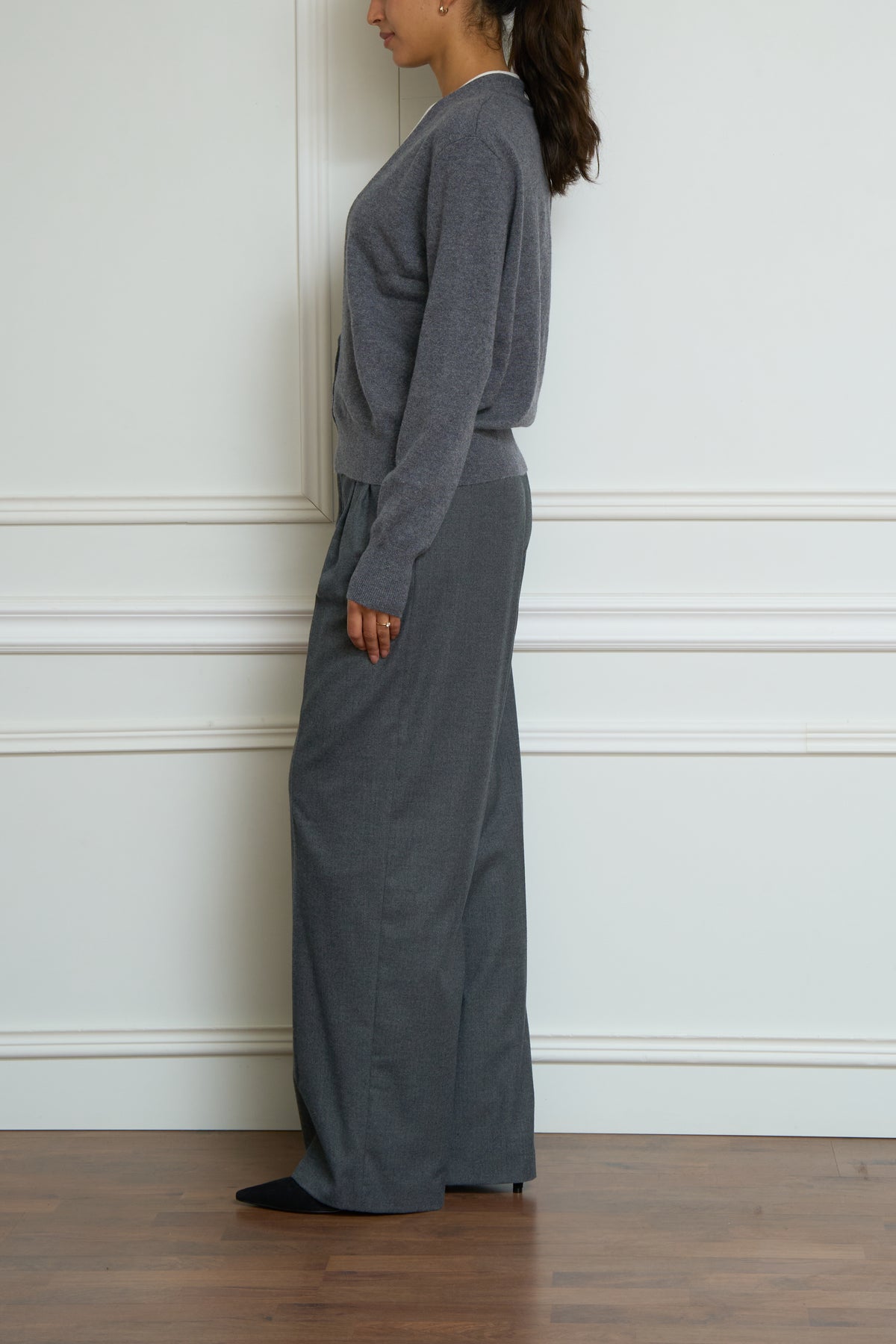 Kaschmir Strickjacke Vani' in mittelgrau