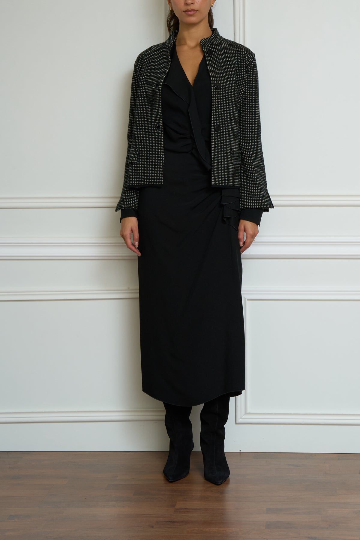 Gemusterter Blazer in schwarz