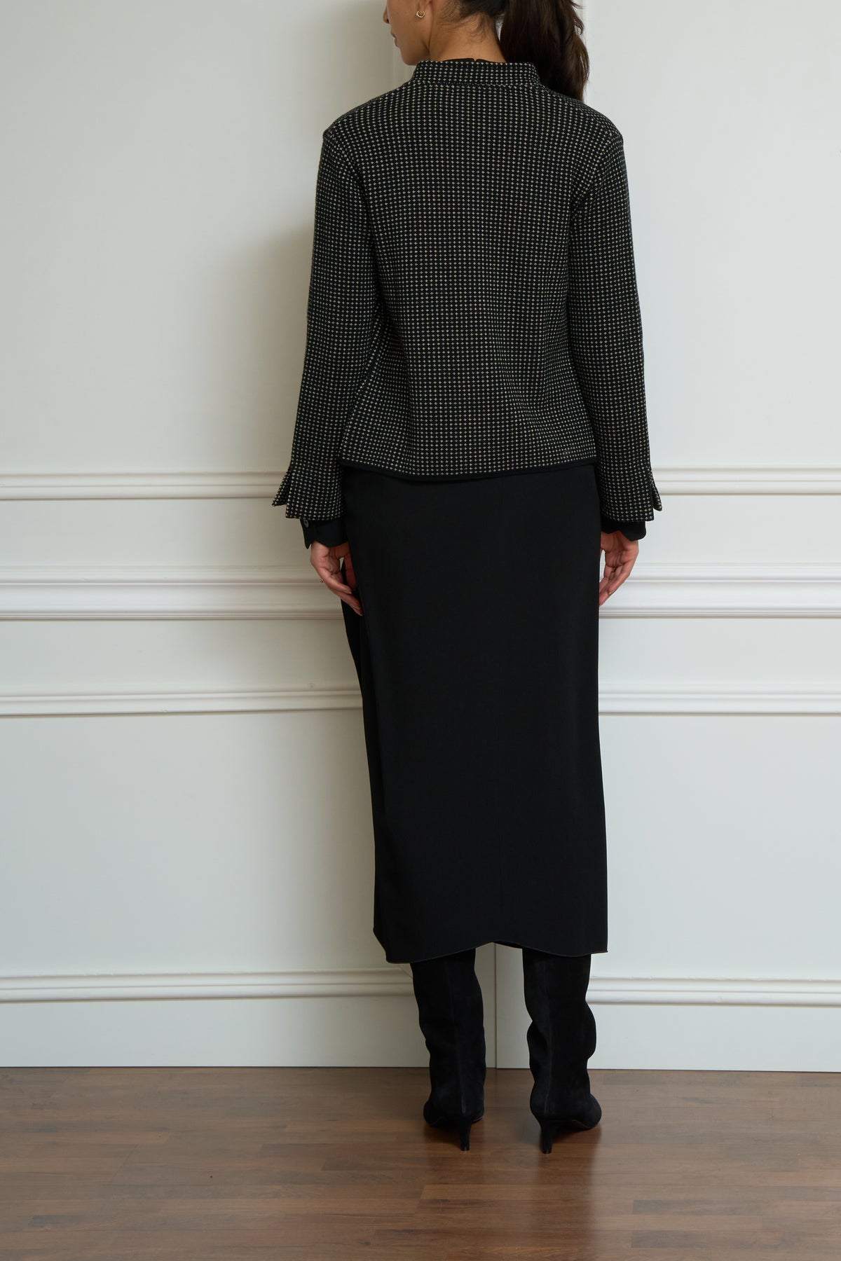 Gemusterter Blazer in schwarz