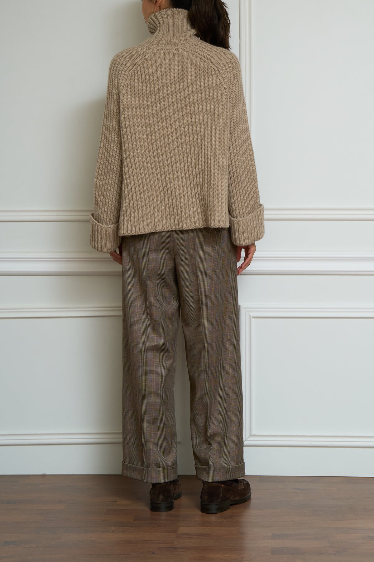 'Nevin' patterned trousers in brown