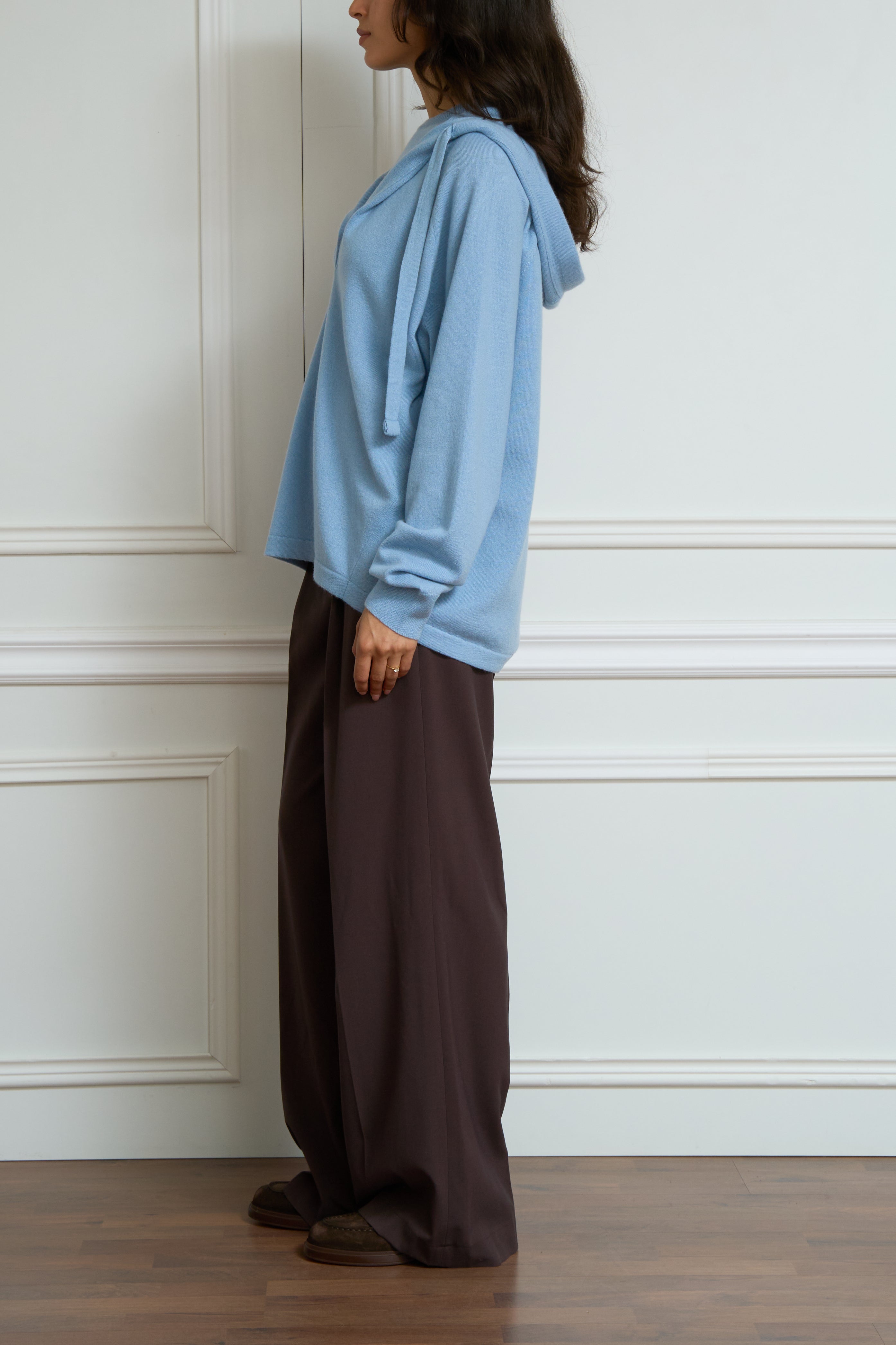 Light blue cashmere hoodie