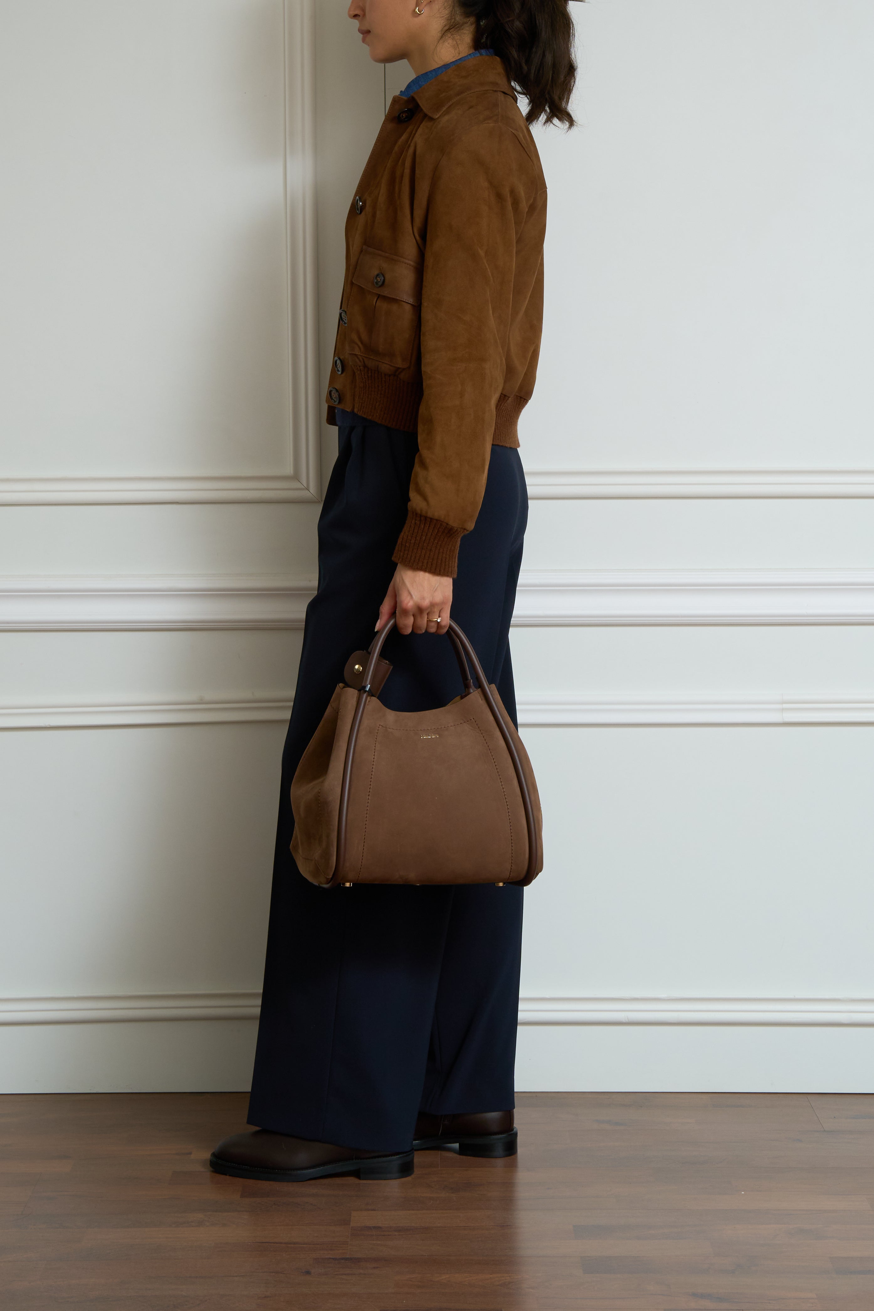 Brown leather jacket