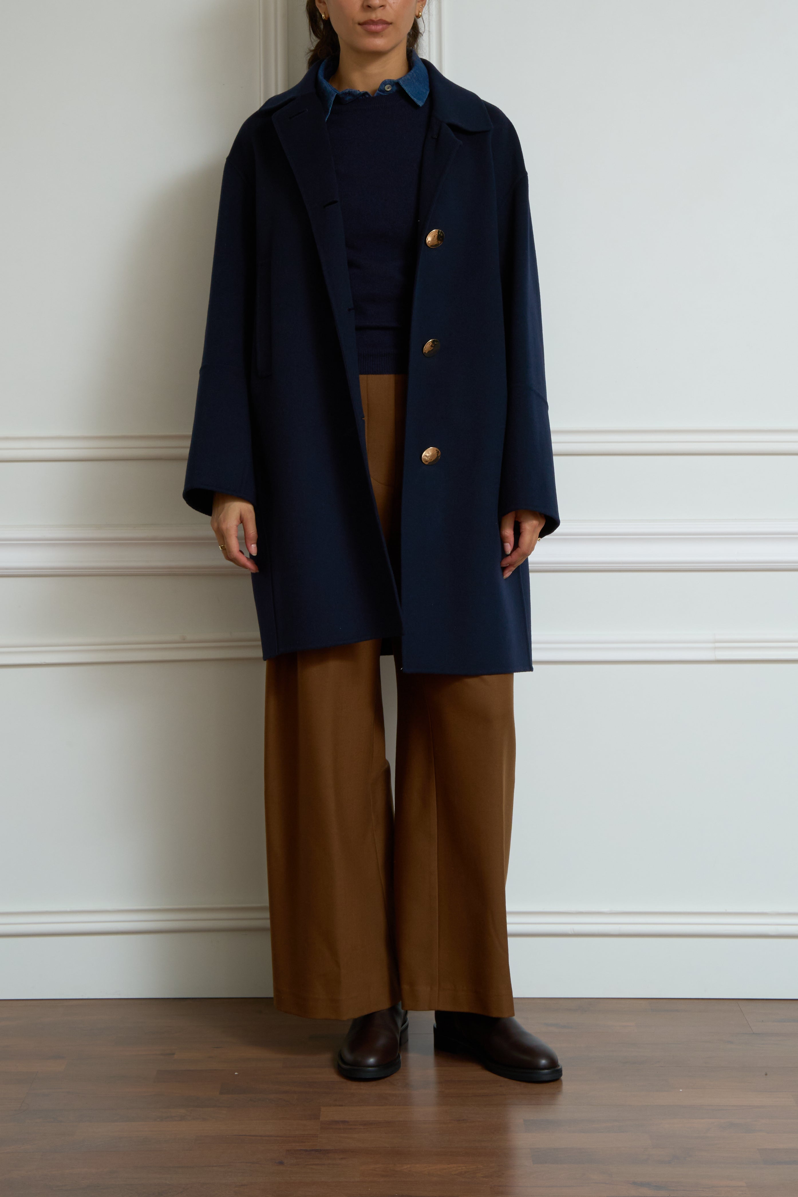 Wool coat 'Luna' in navy