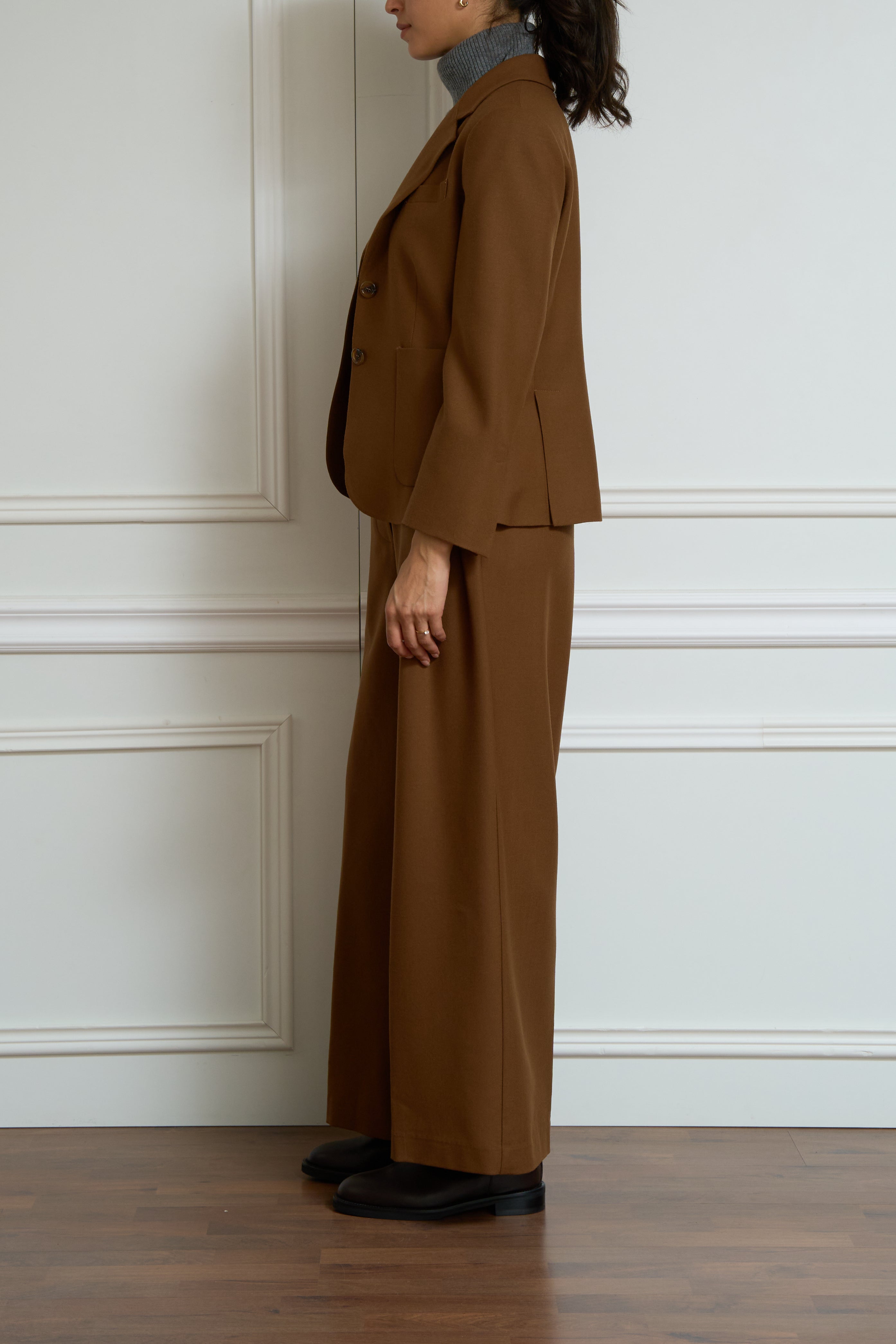 Wollblazer in cognac