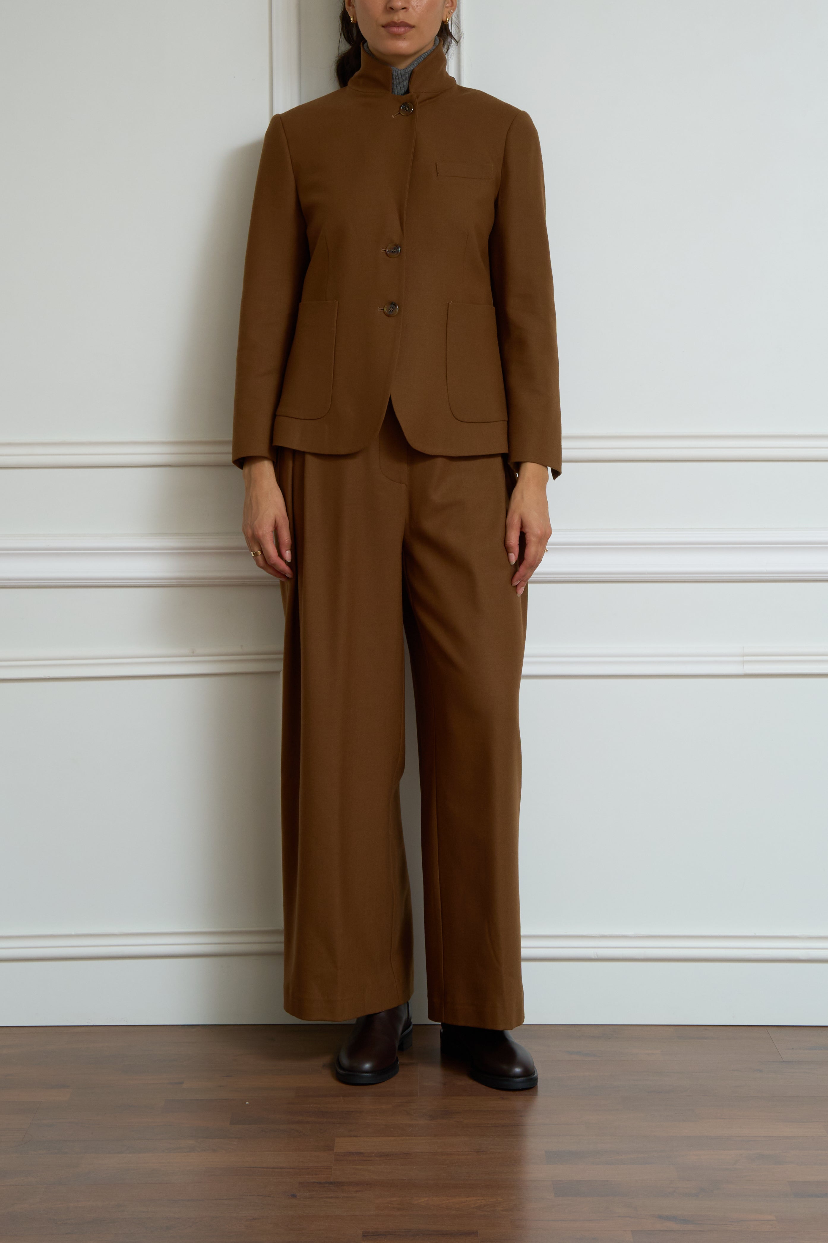 Wollblazer in cognac