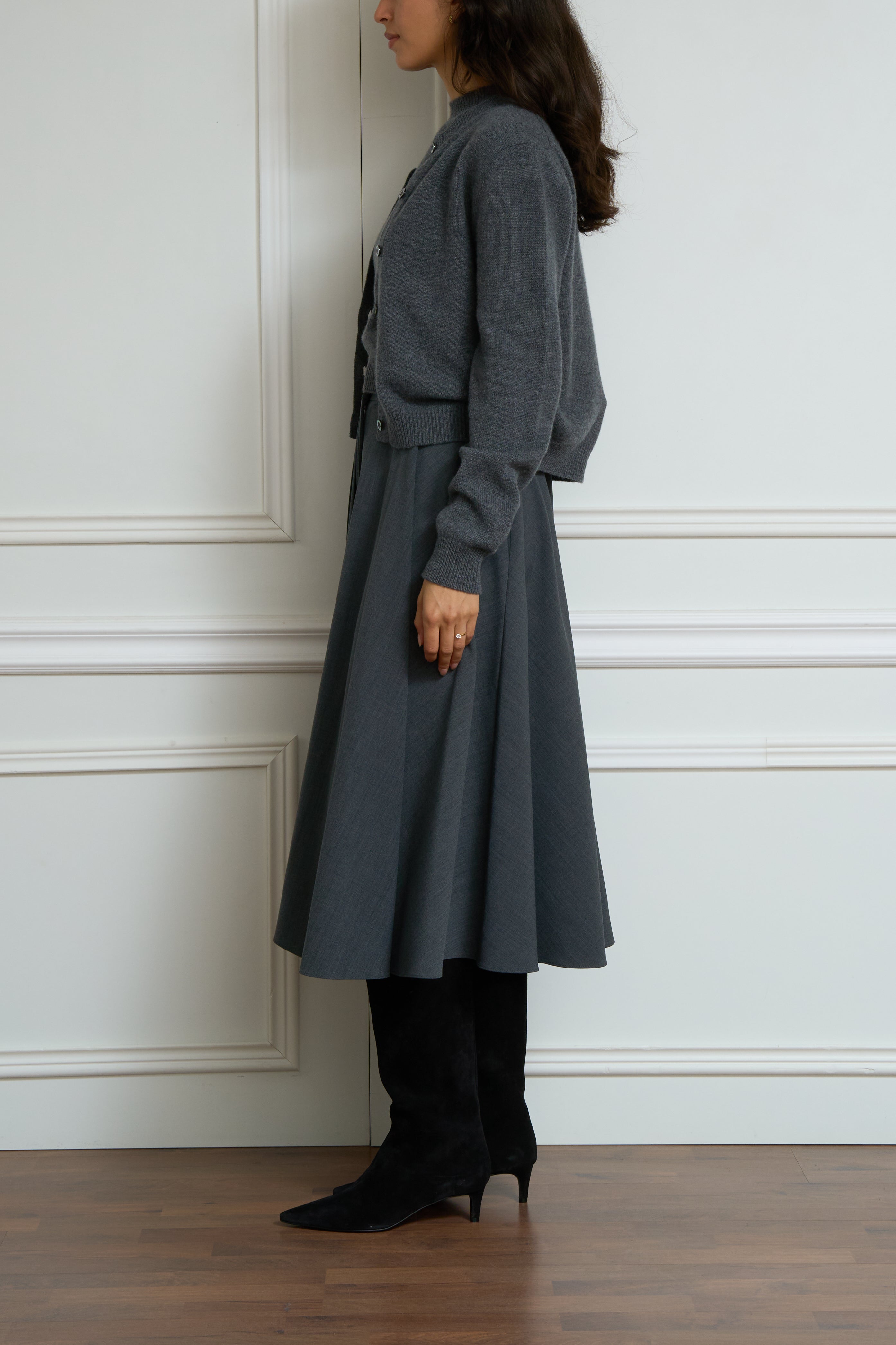 Kaschmir Strickjacke in grau