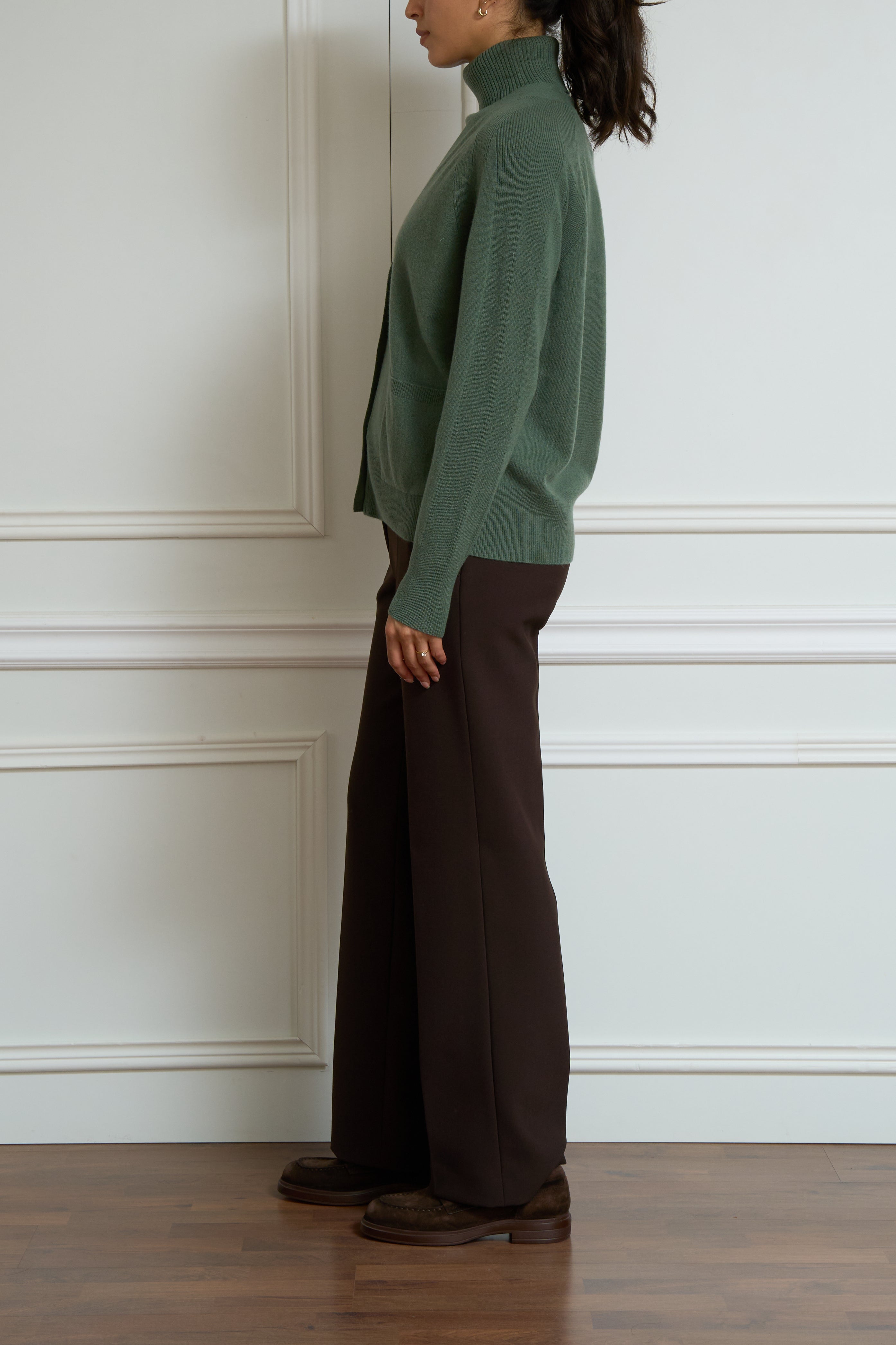 Kaschmir Strickjacke in grün