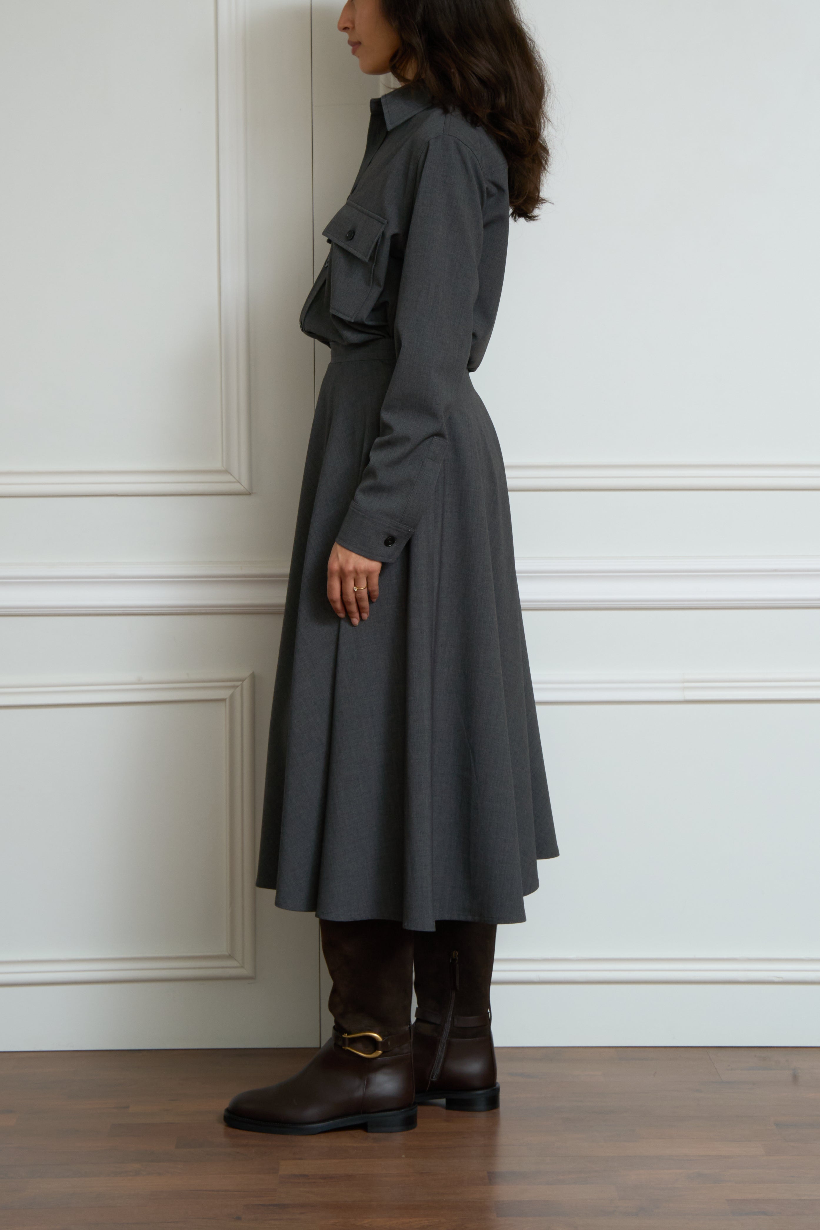Bluse in anthrazit