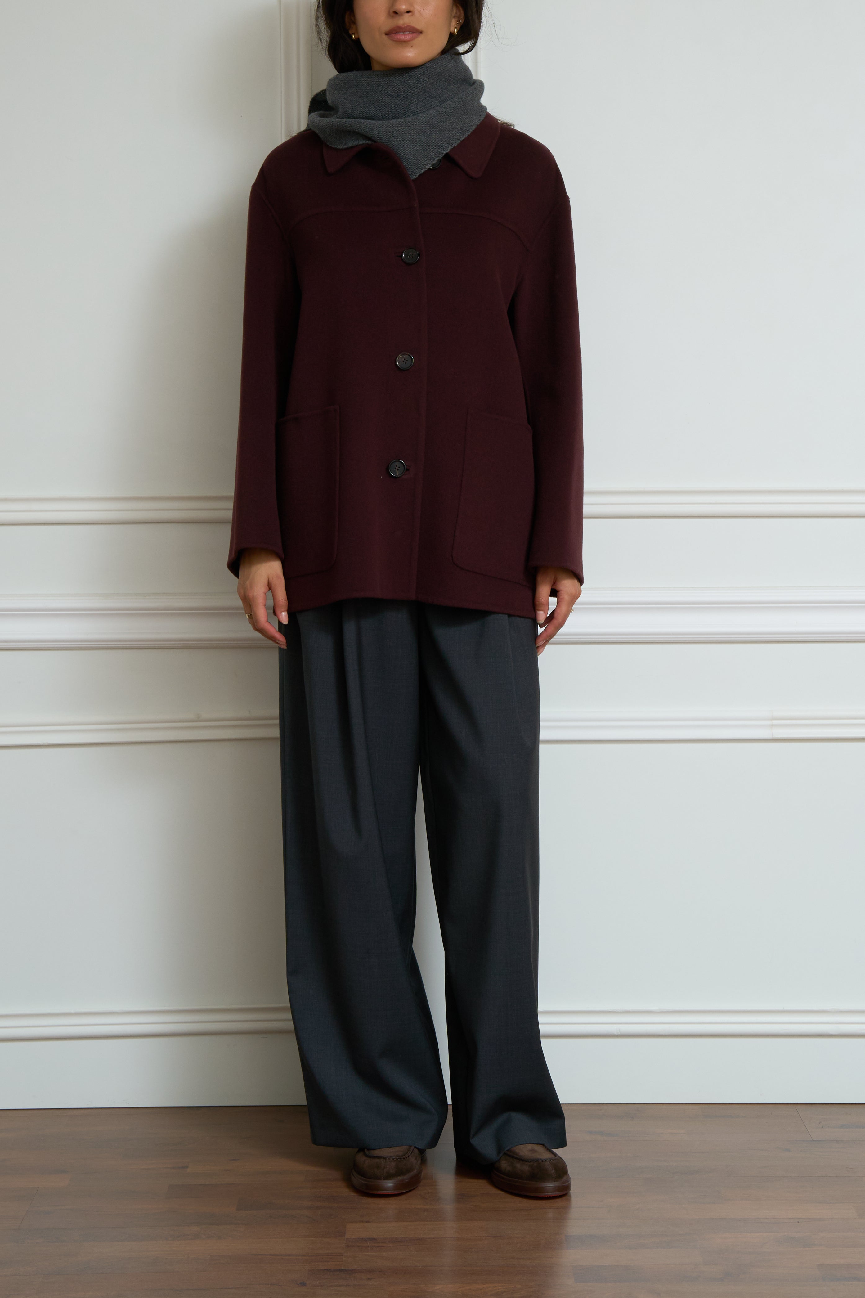 Mantel 'Giugno' in bordeaux