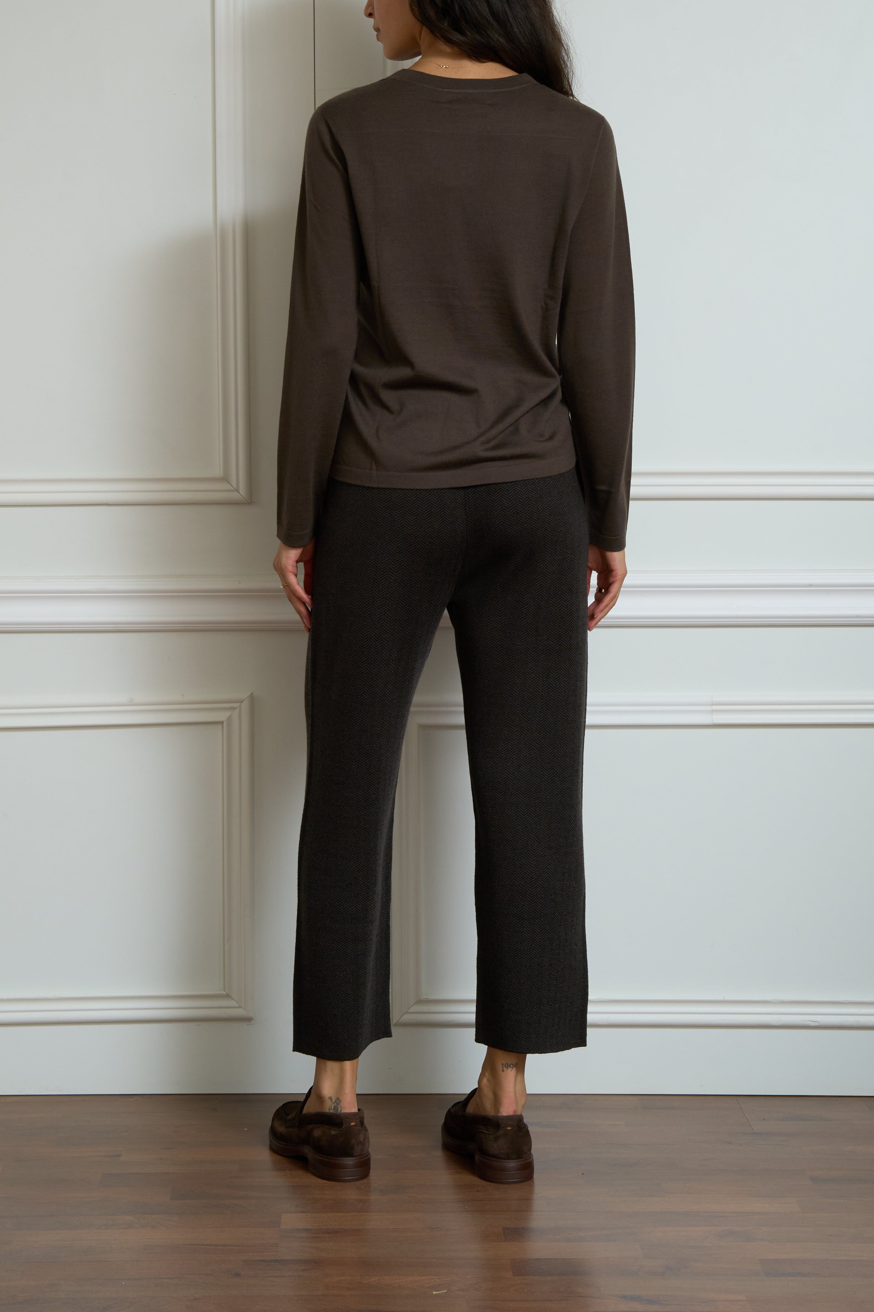 Feinstrick-Pullover in braun