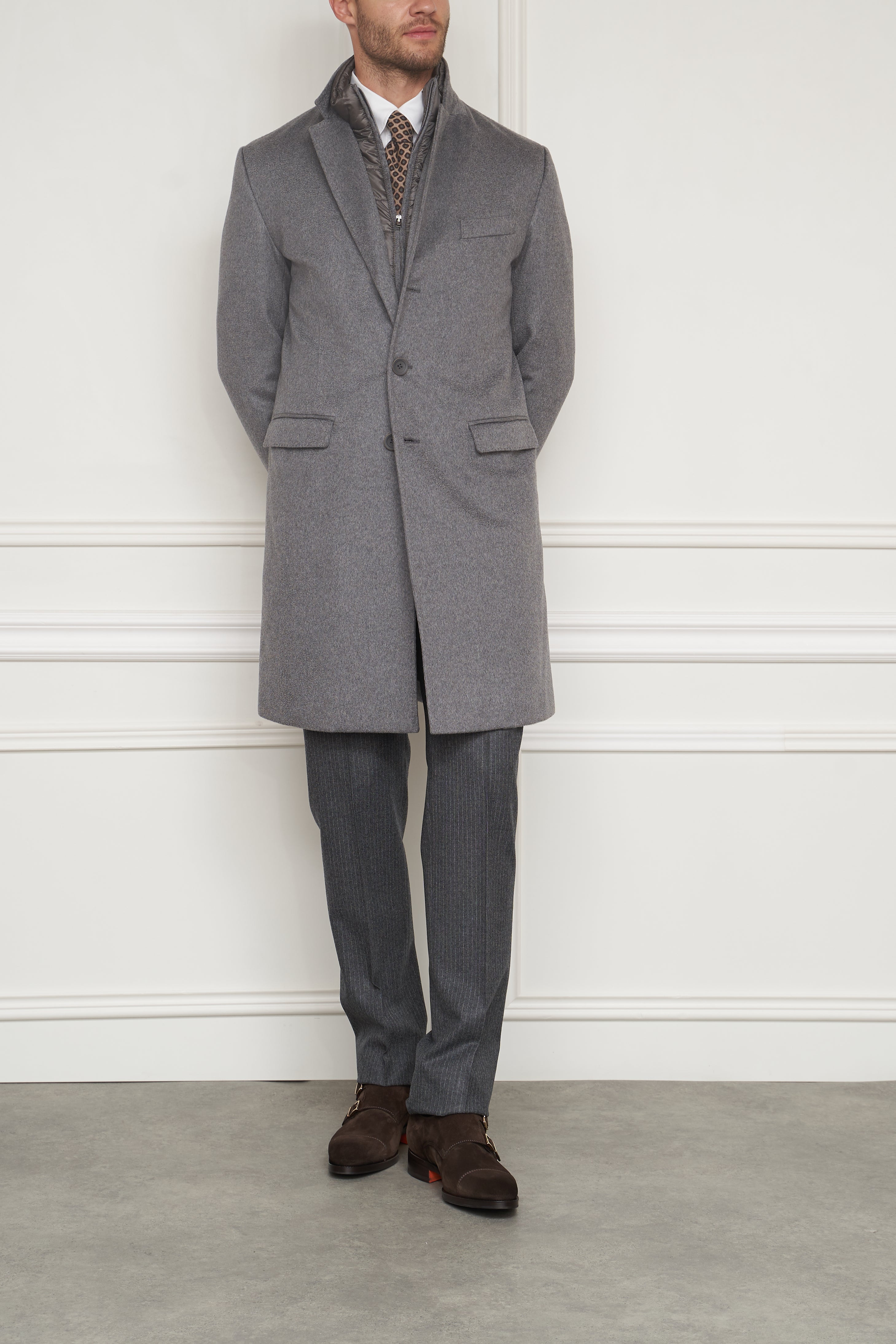 Cashmere Kurzmantel in grau