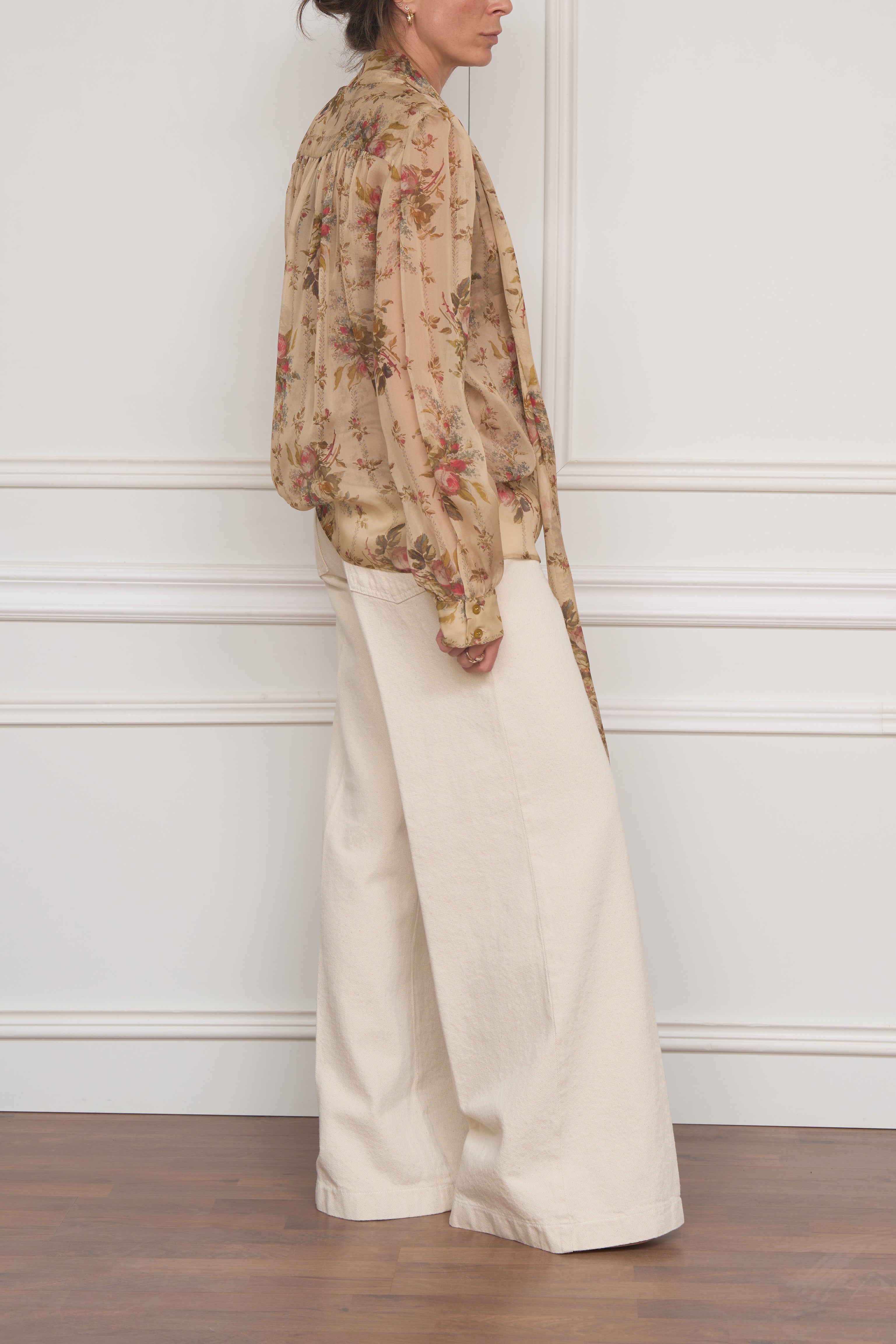 Seidenbluse in beige