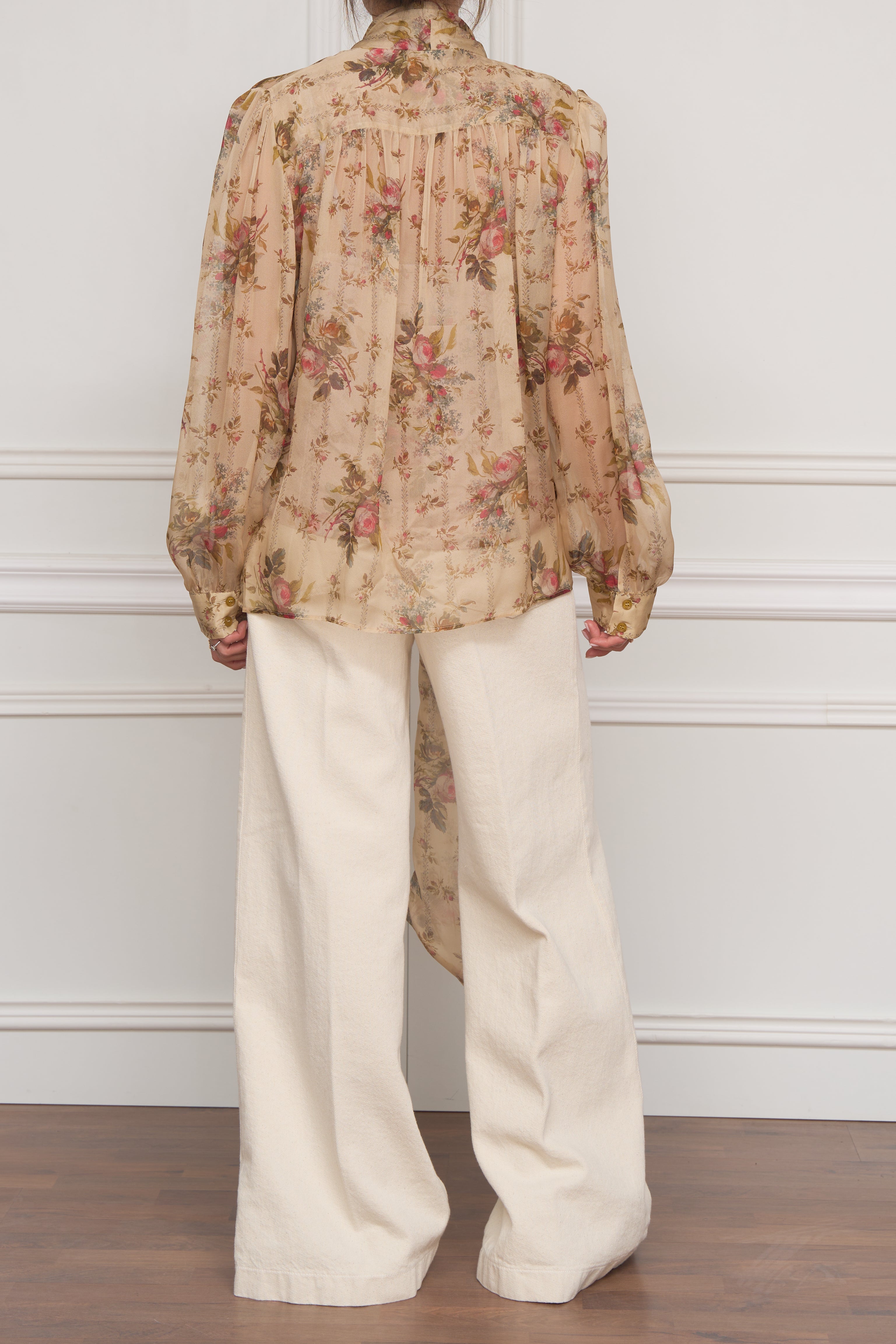 Seidenbluse in beige