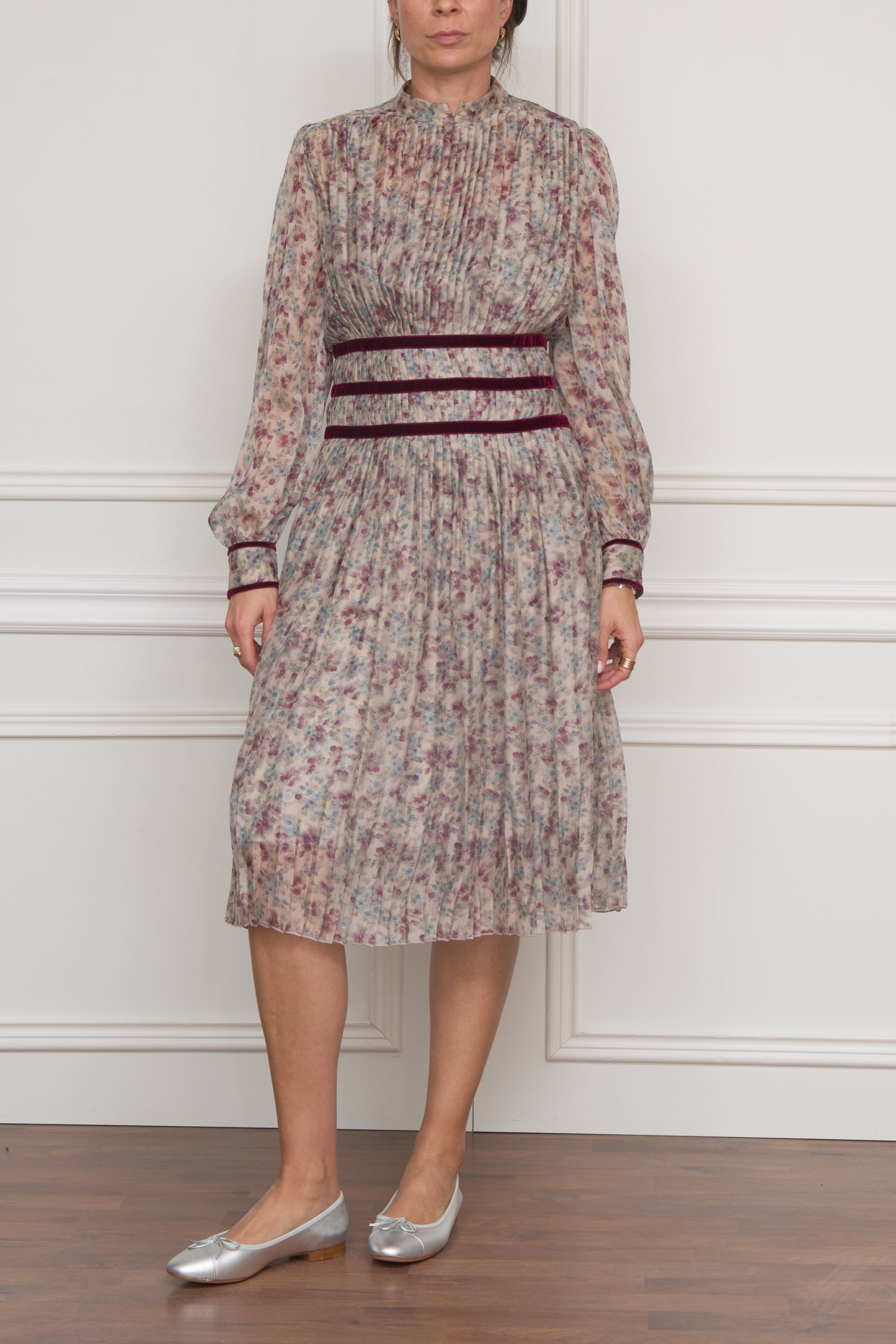 Gemustertes Midikleid in multi