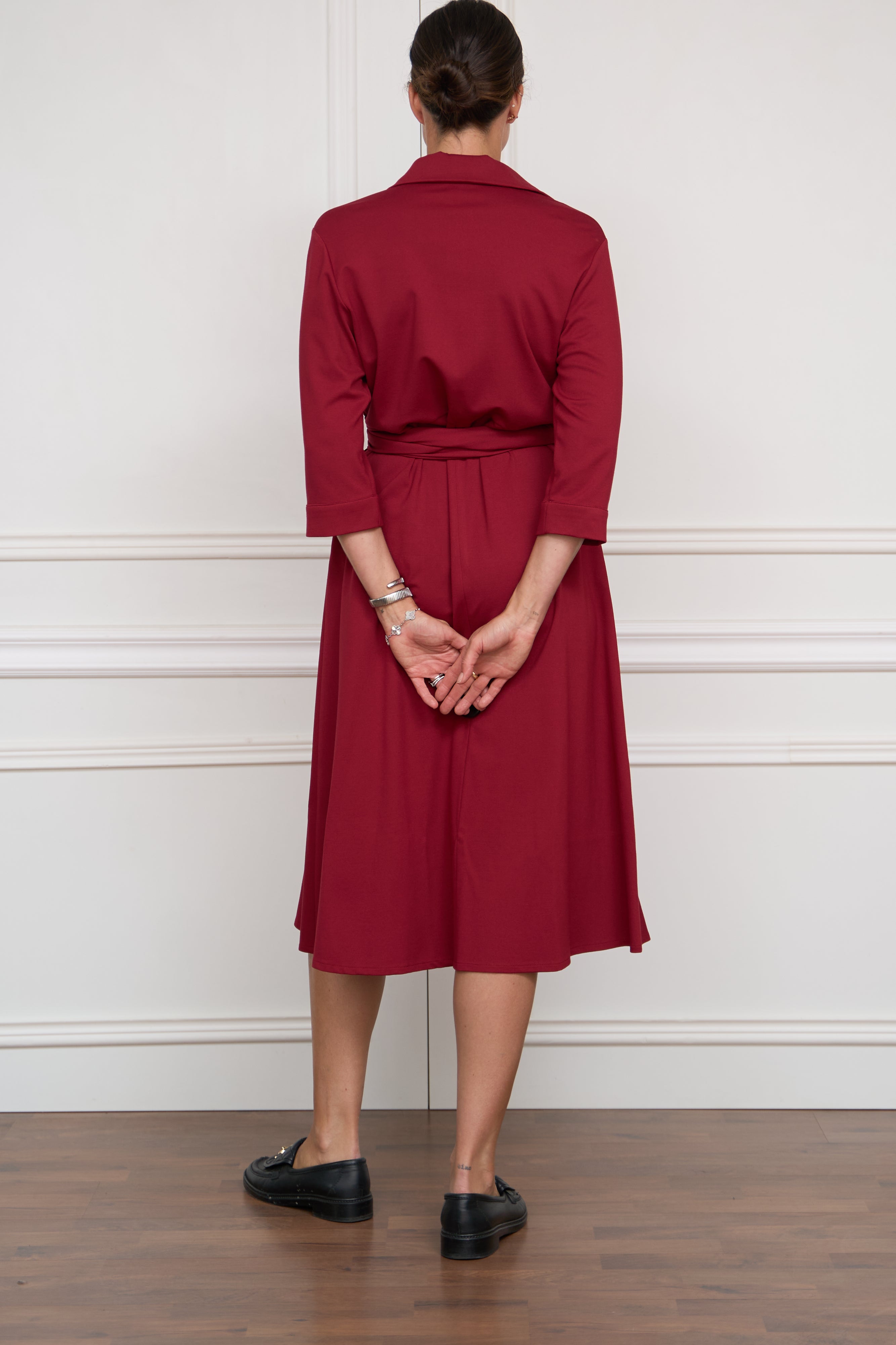Midi dress with tie tail in yellow