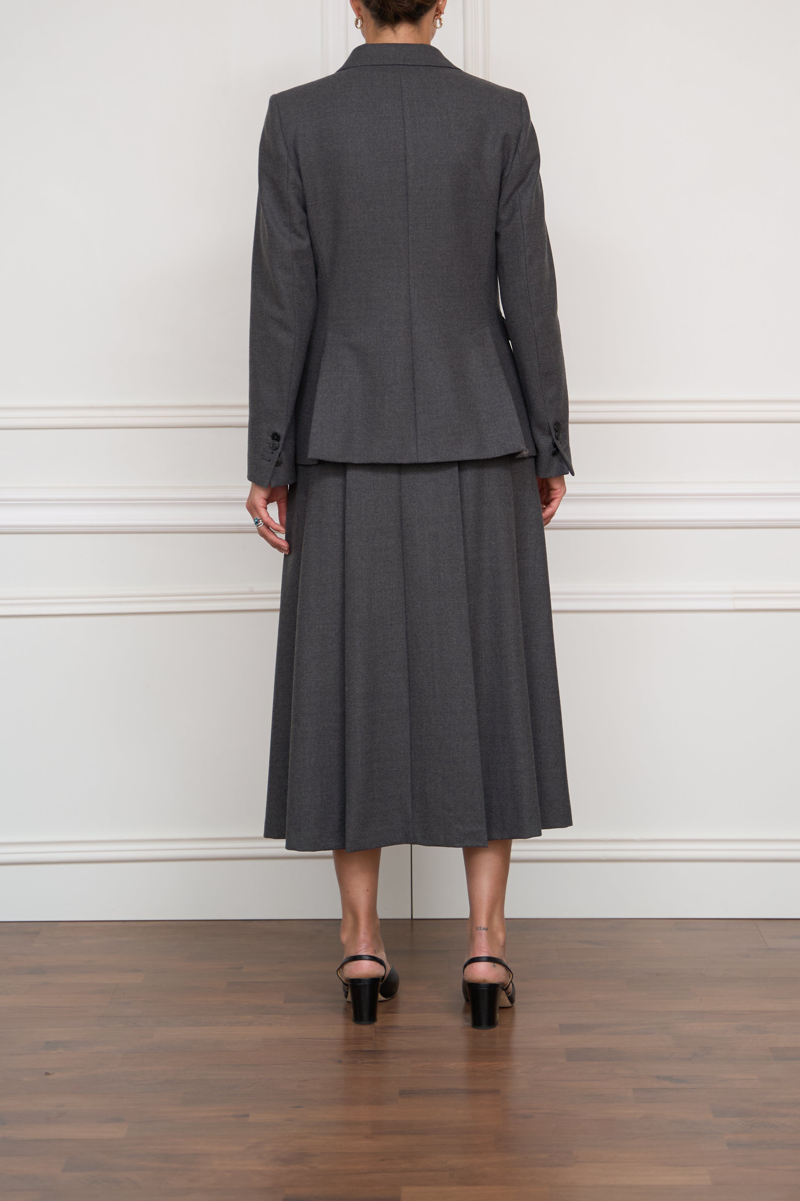 Straight trousers with button details in dark blue