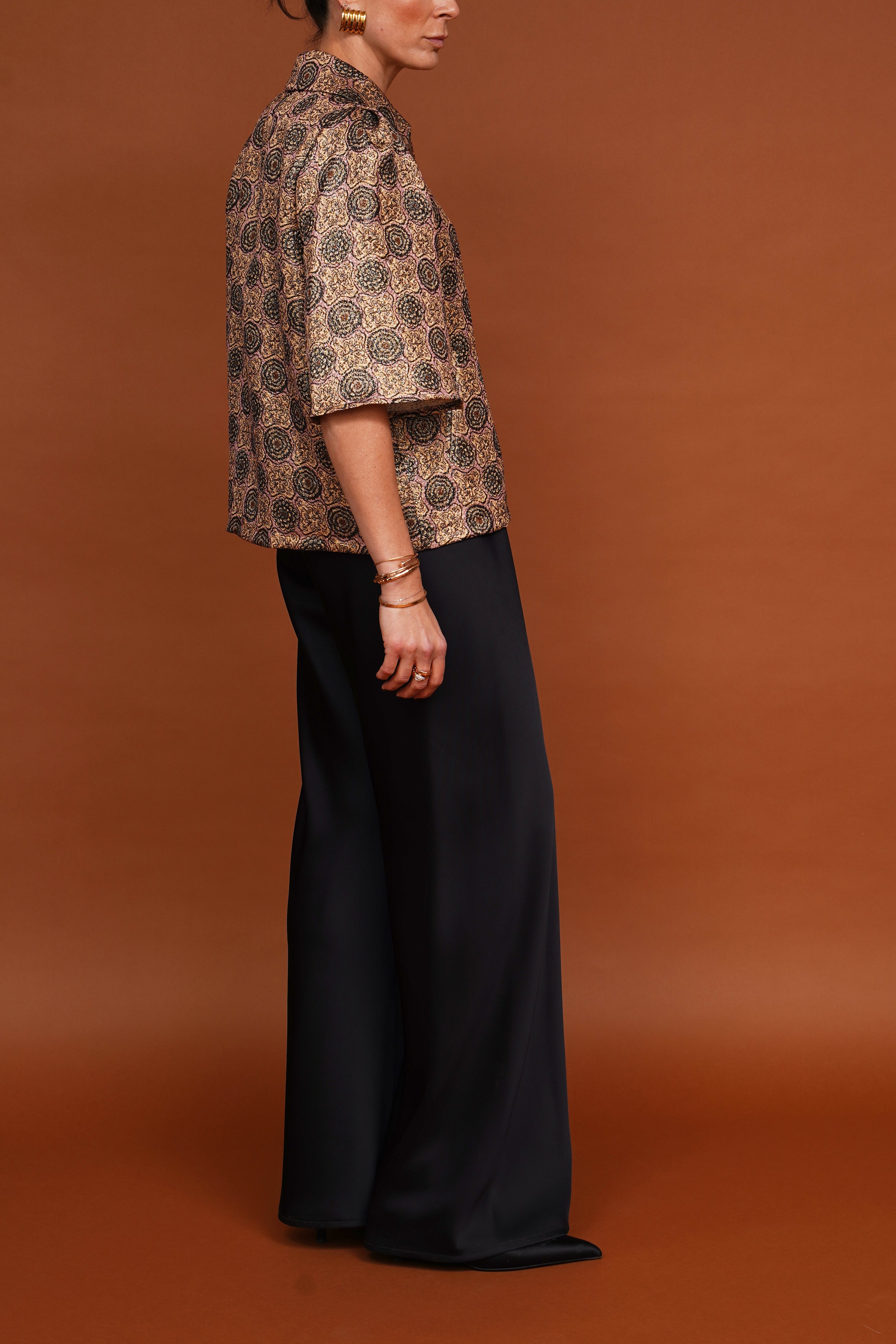 Kurzärmlige Hemdbluse in multi