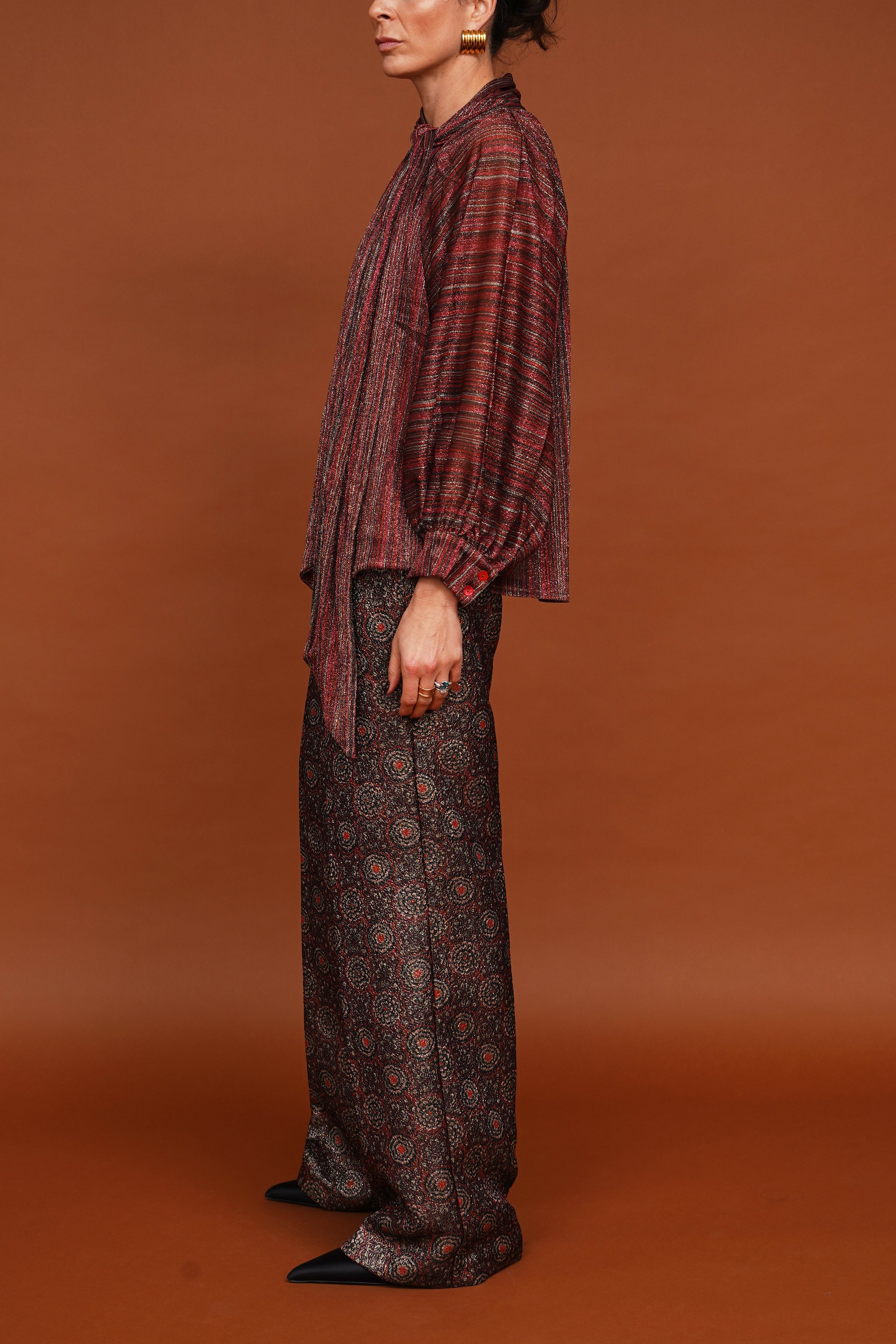 Glitzerende Schluppenbluse in multi