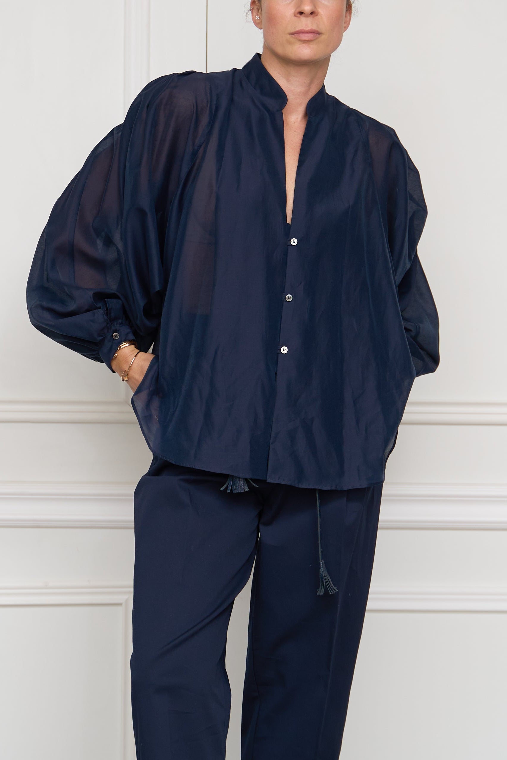 Bluse in marine