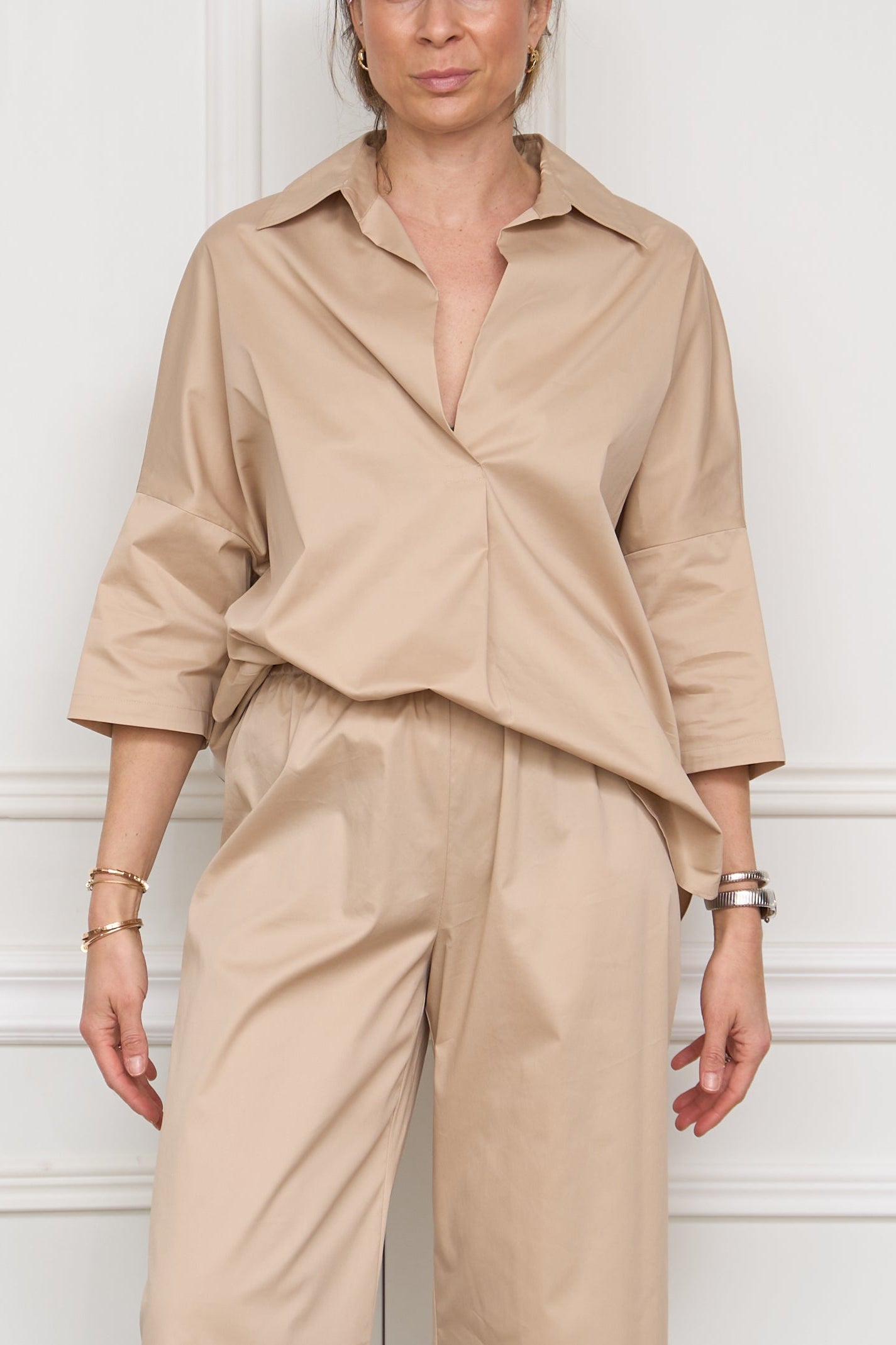 Bluse in beige