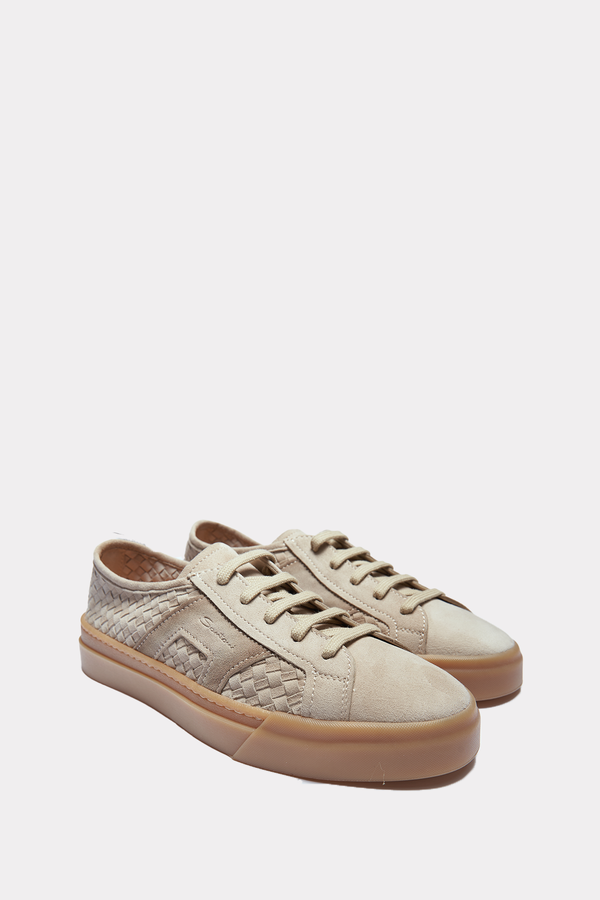 Braided sneaker in beige