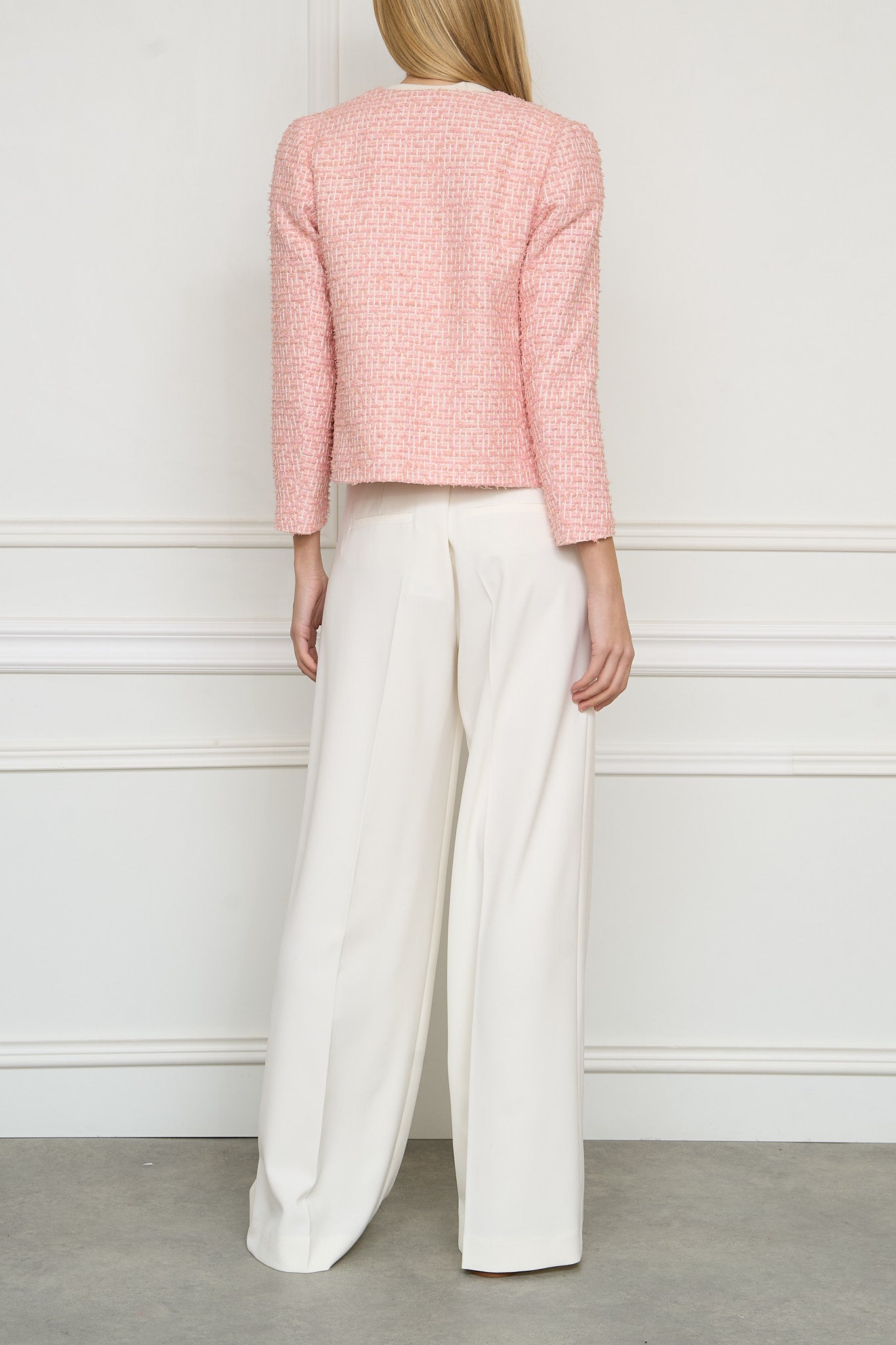 Bouclé blazer in pink
