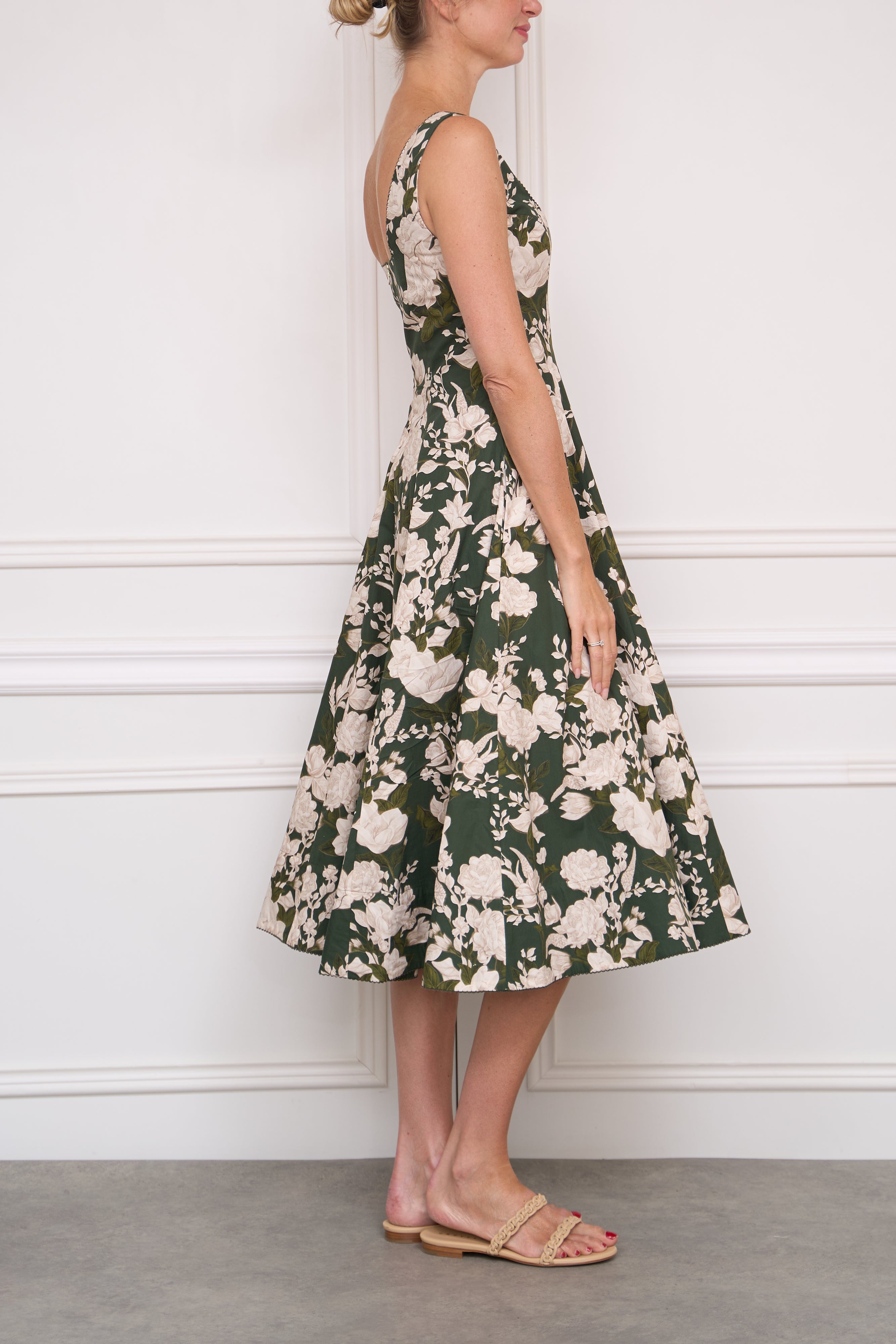 Gemustertes Kleid in grün