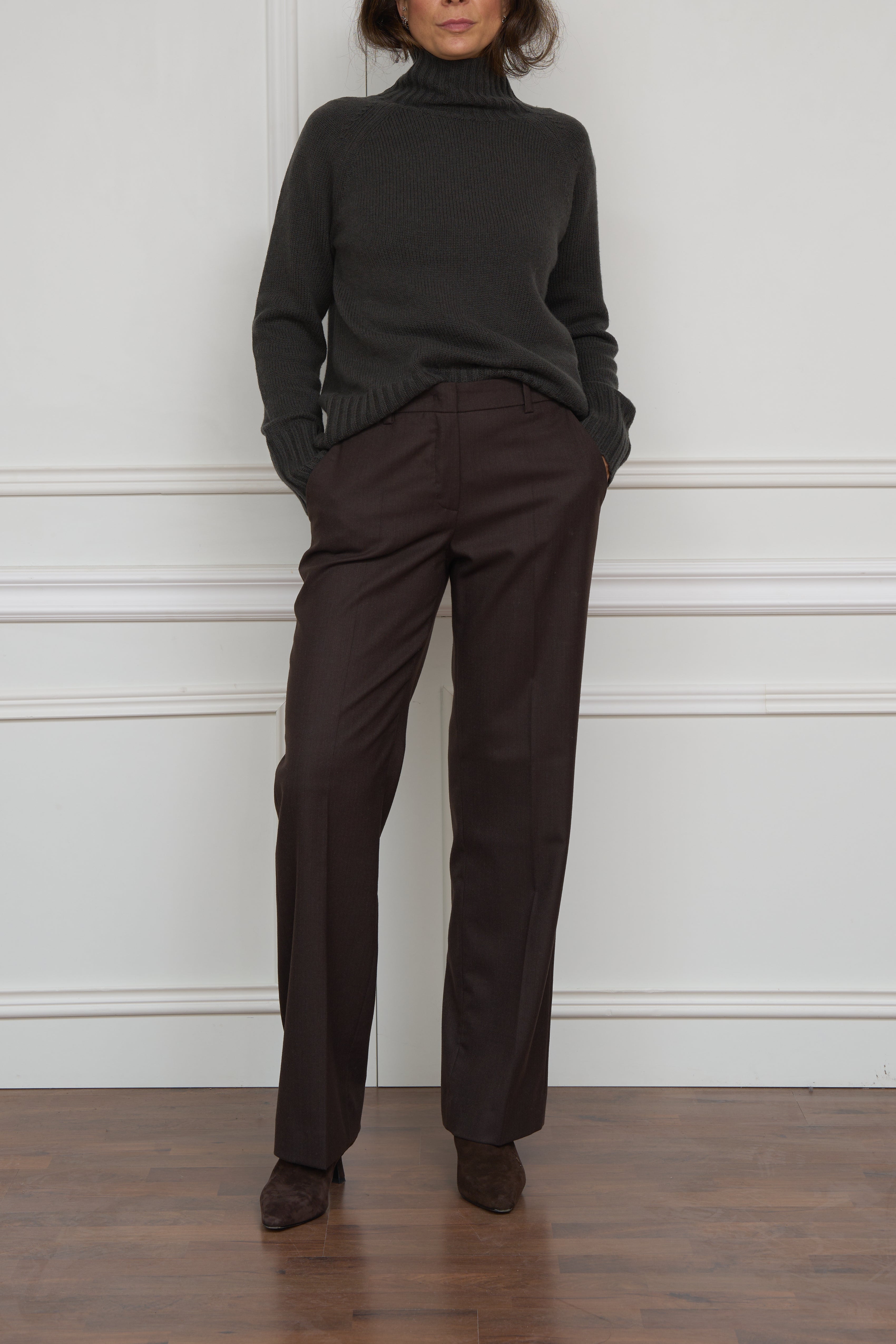 Hose 'Luca' in dunkelbraun