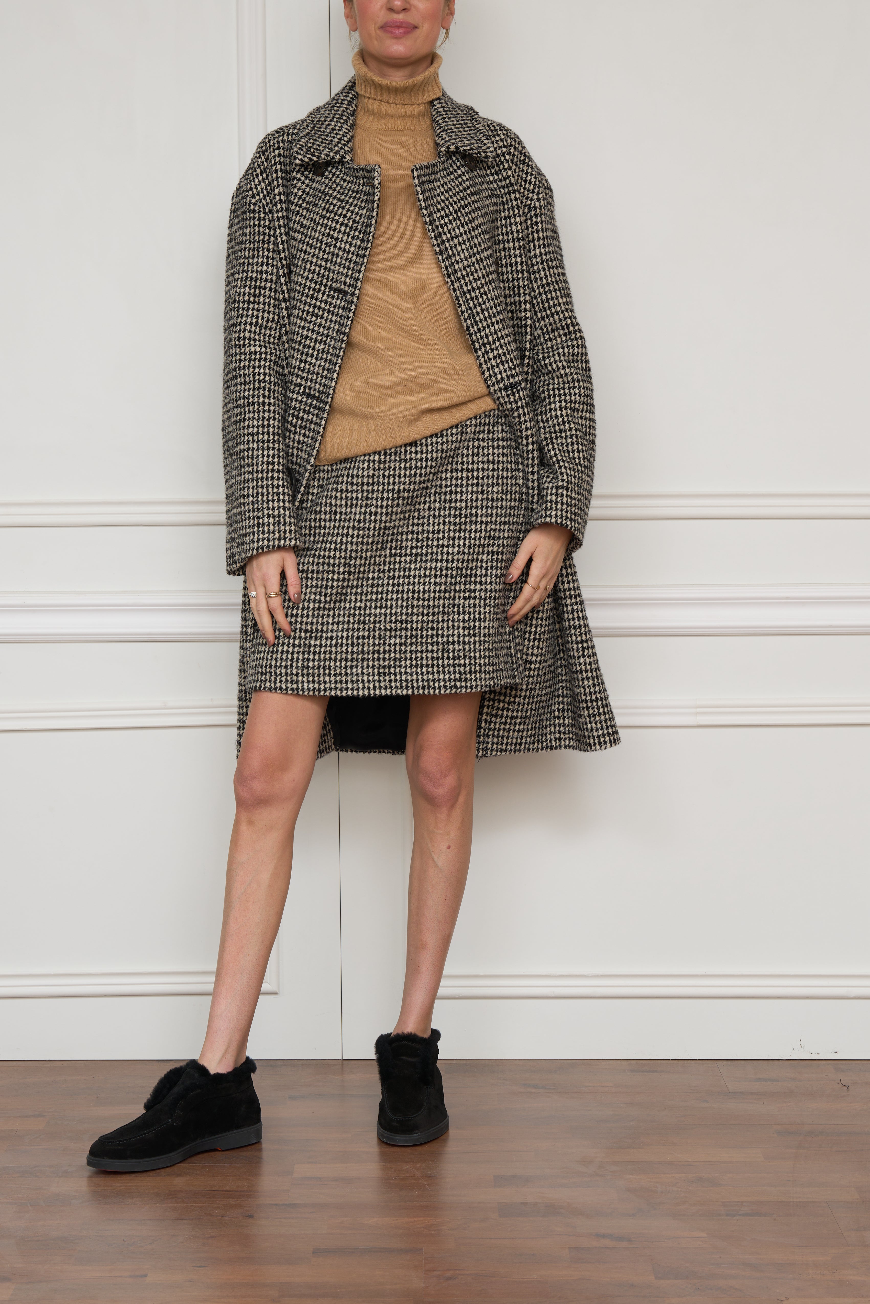 Hahnentritt-Rock in schwarz/weiß