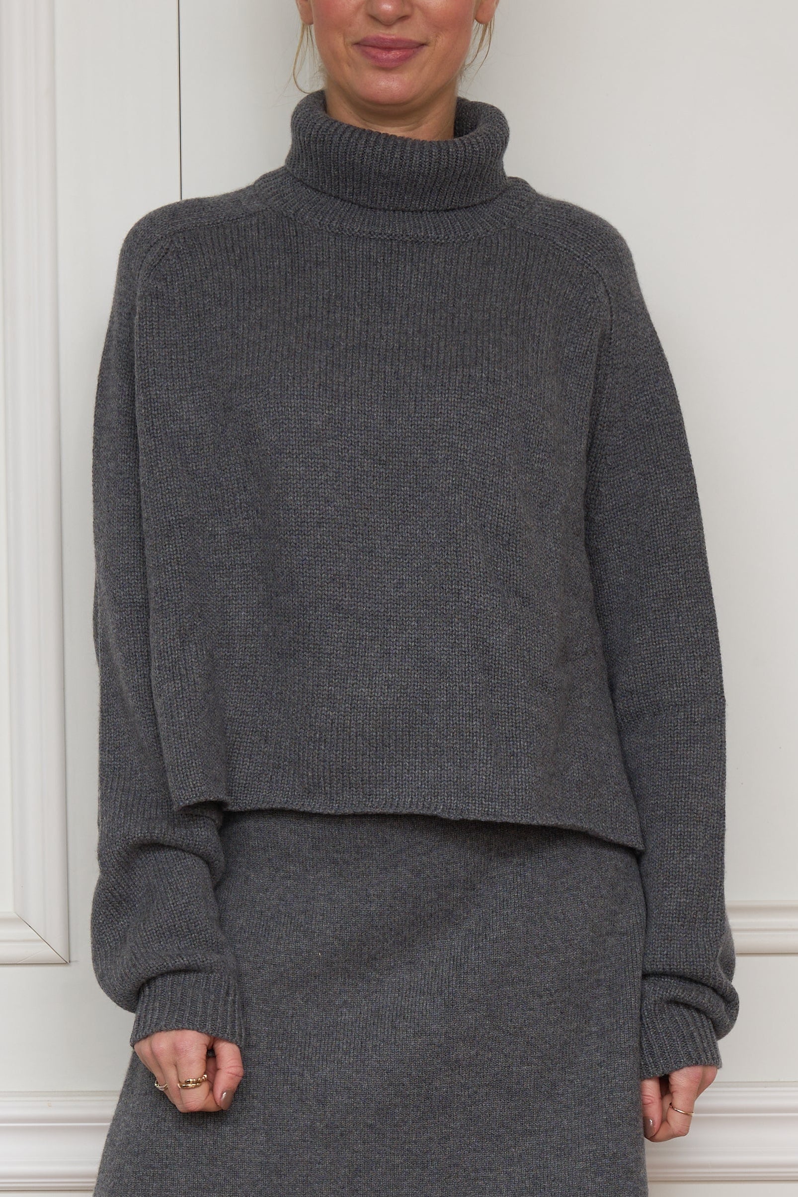 Kaschmir-Rollkragenpullover 'Cathie' in grau