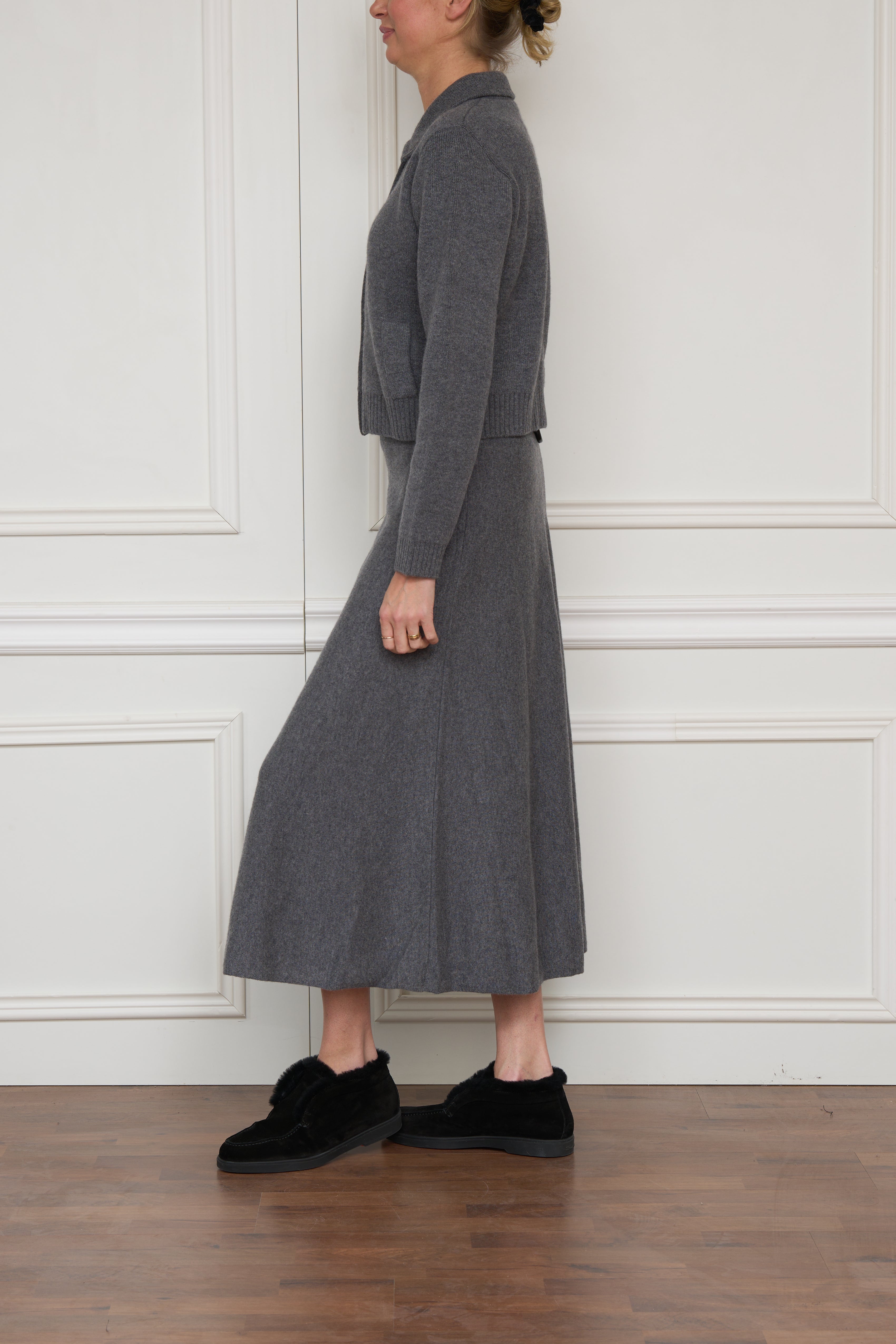 Kaschmir-Strickjacke 'Lynna' in grau