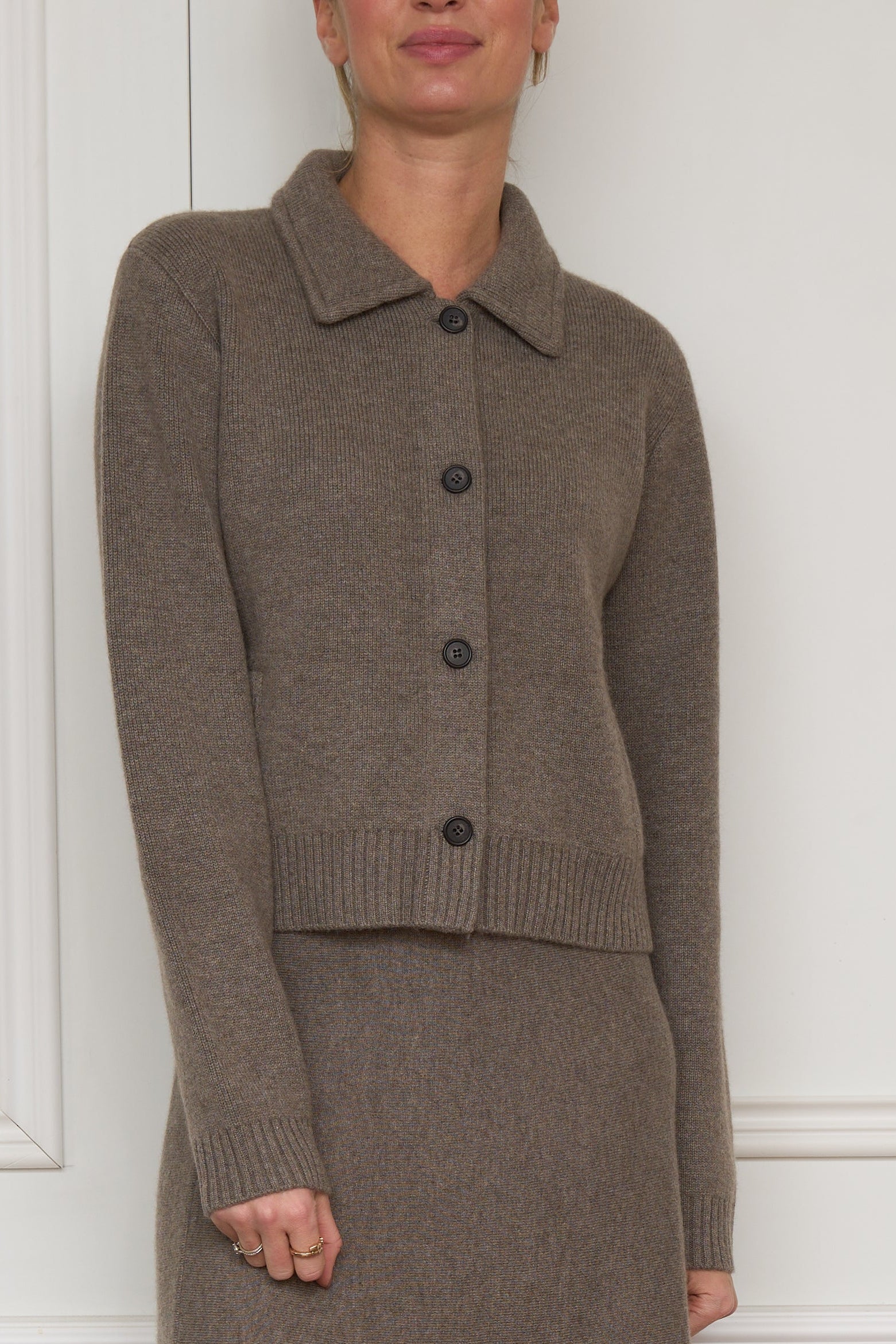 Kaschmir-Strickjacke 'Lynna' in truffle