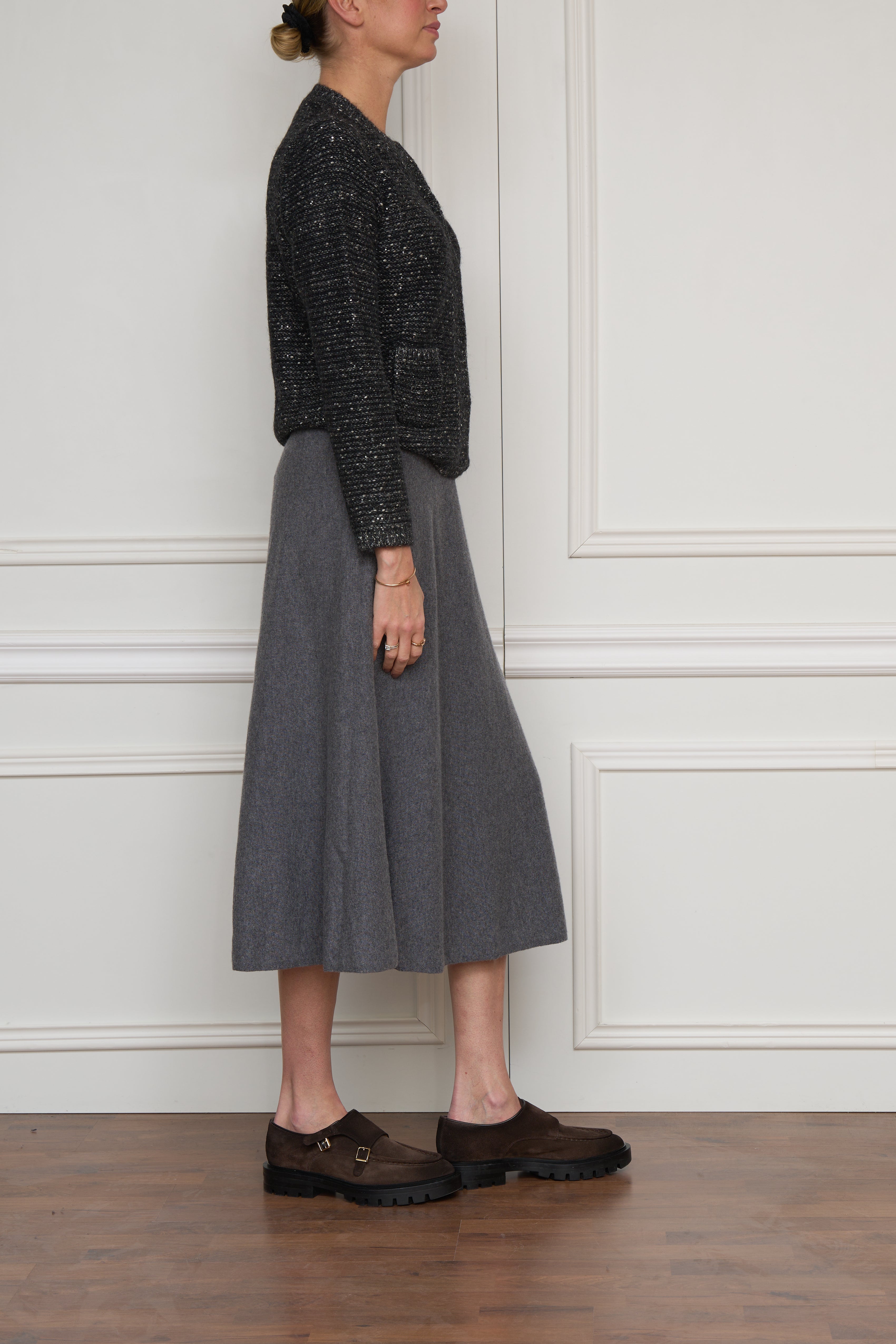 Glitzende Strickjacke in schwarz