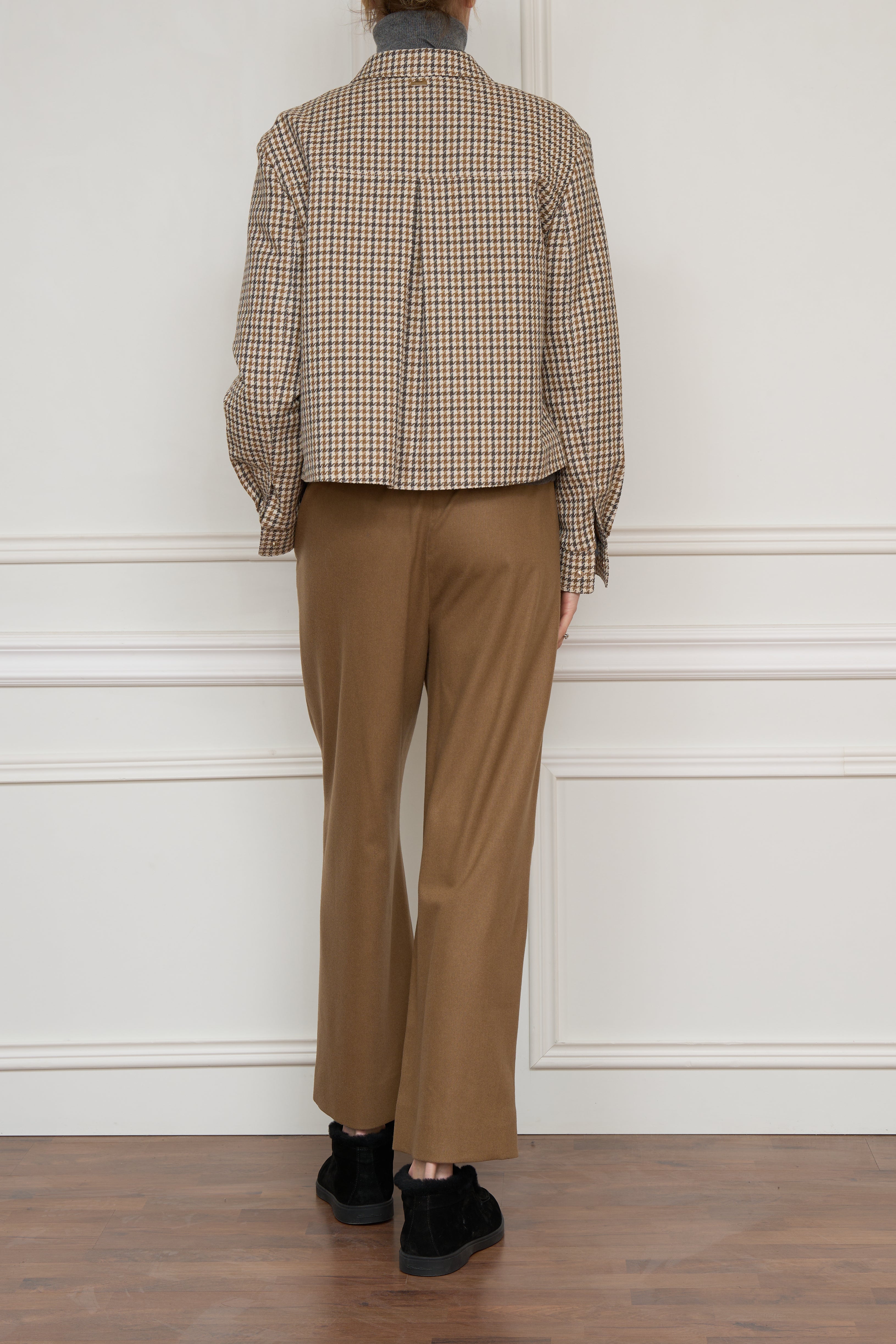 Hahnentritt-Jacke in beige