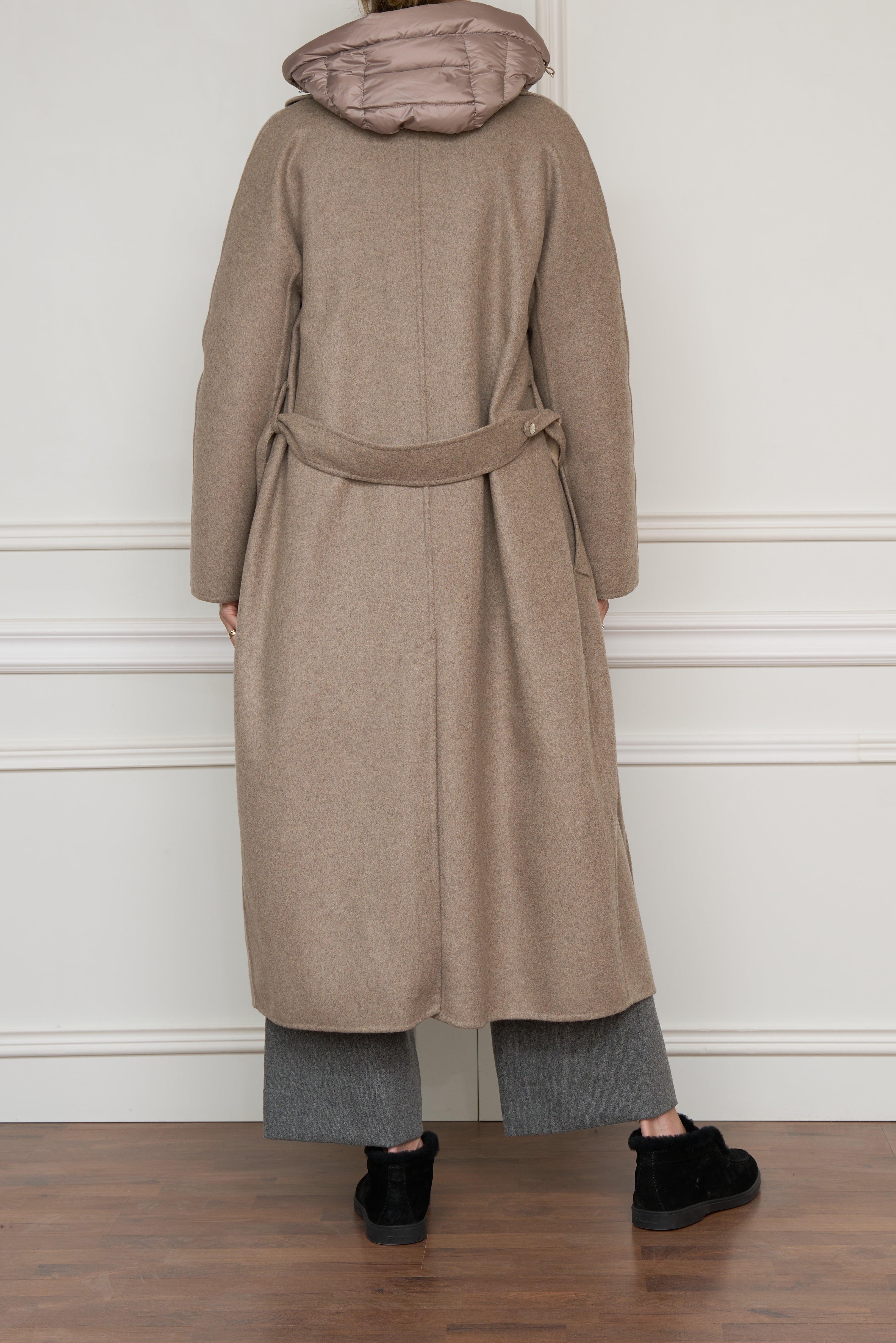 Doubleface-Mantel in beige