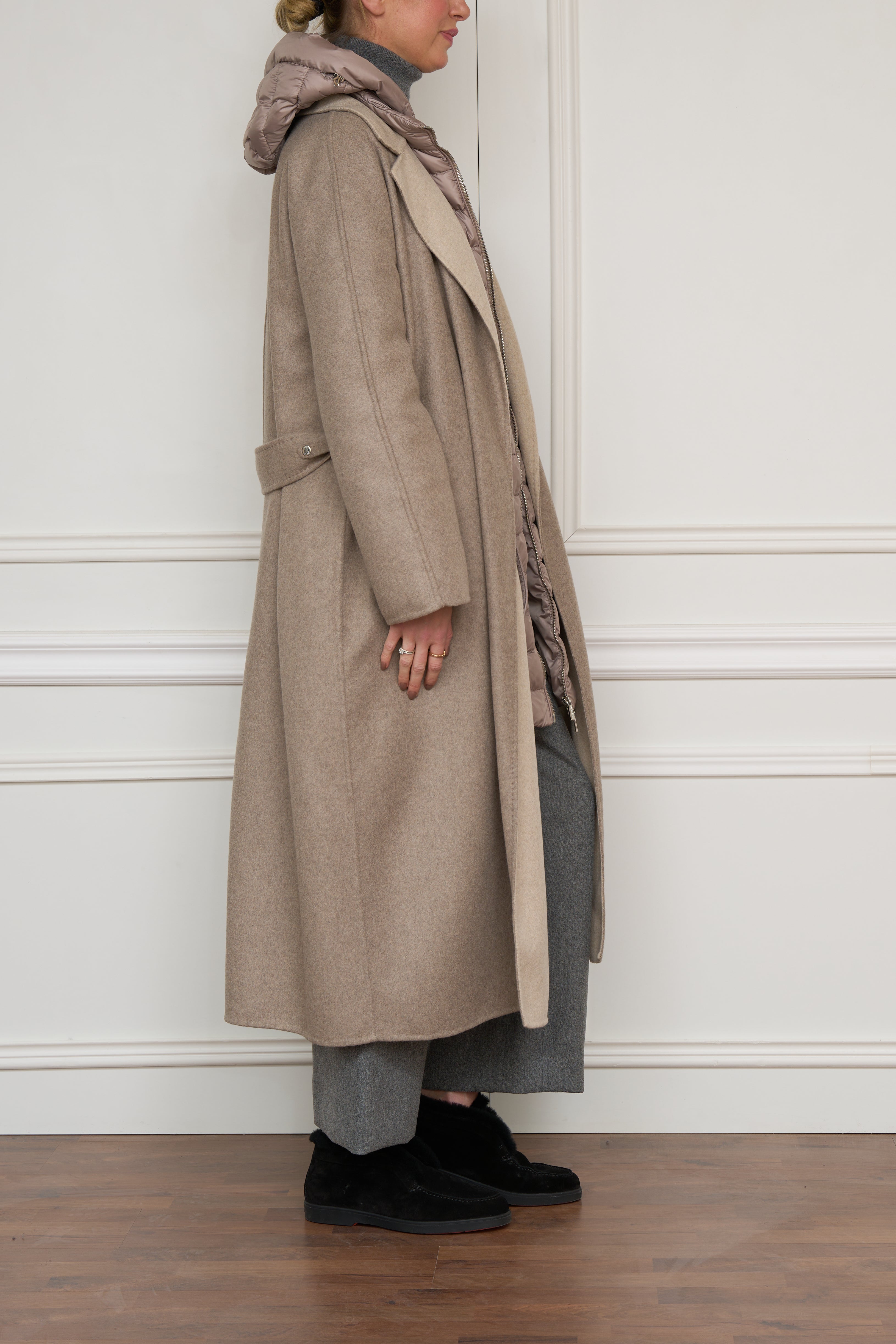 Doubleface-Mantel in beige