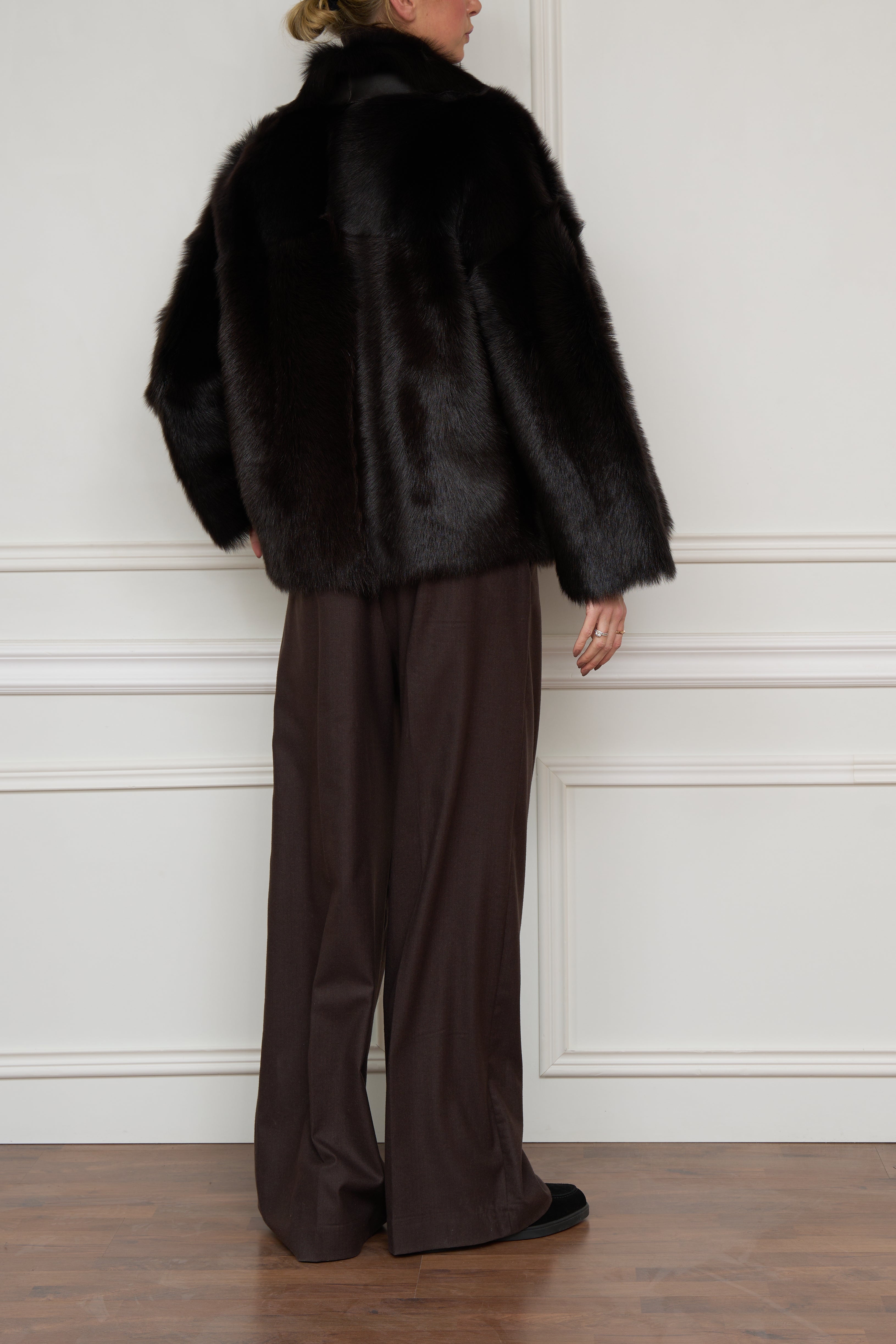 Wendejacke aus Lammfell und Leder