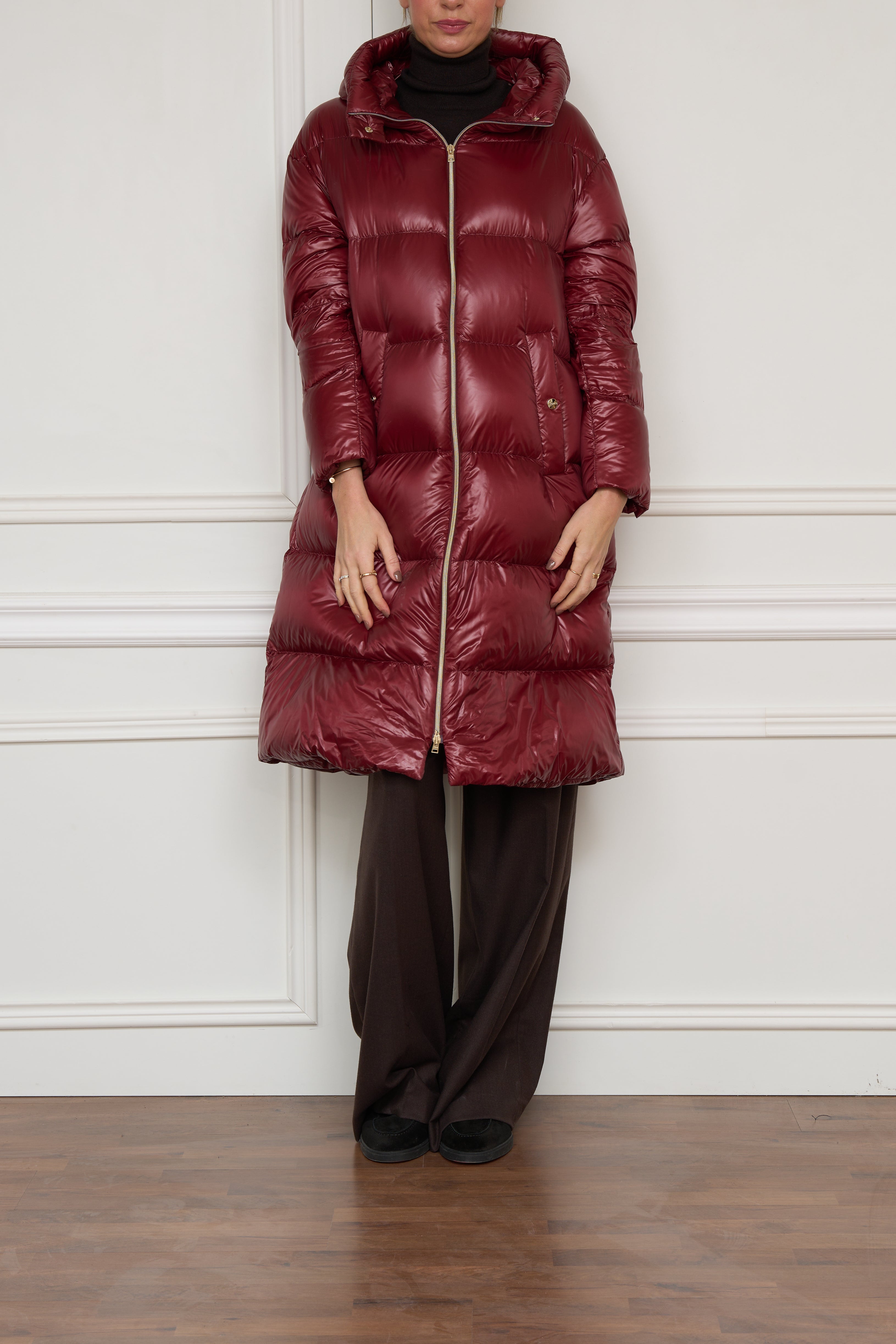 Daunenmantel in rot