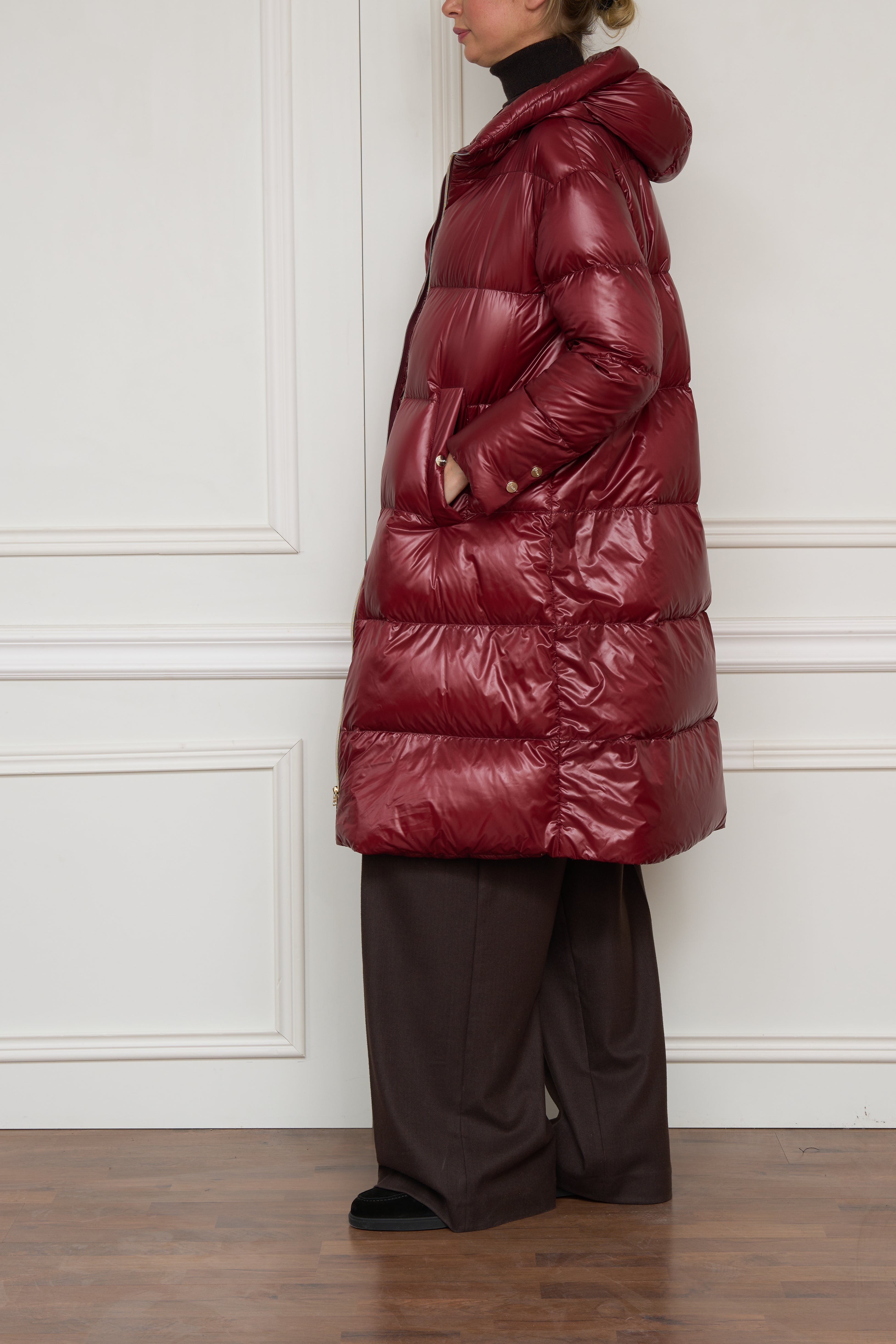 Daunenmantel in rot