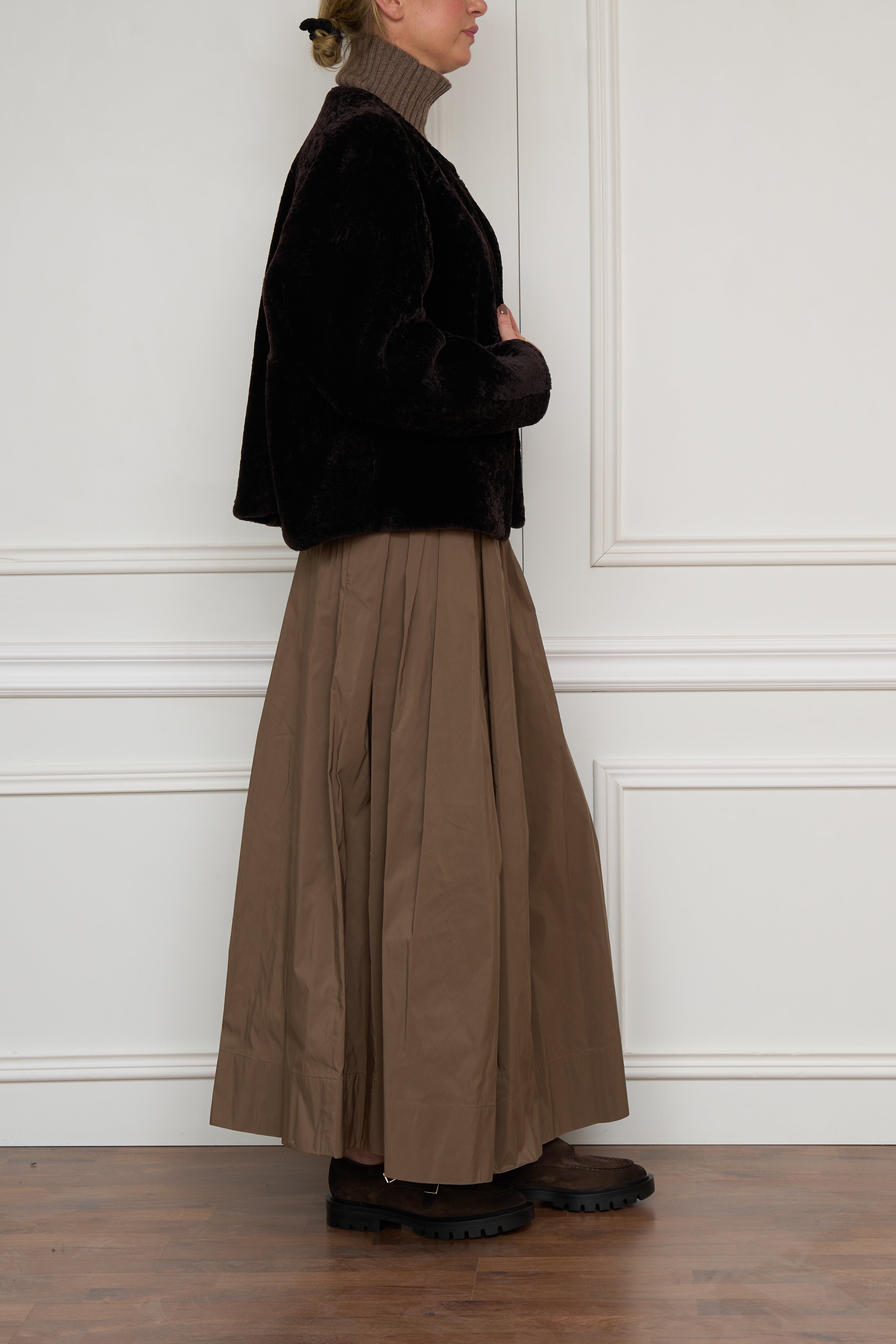 Lammfelljacke in braun