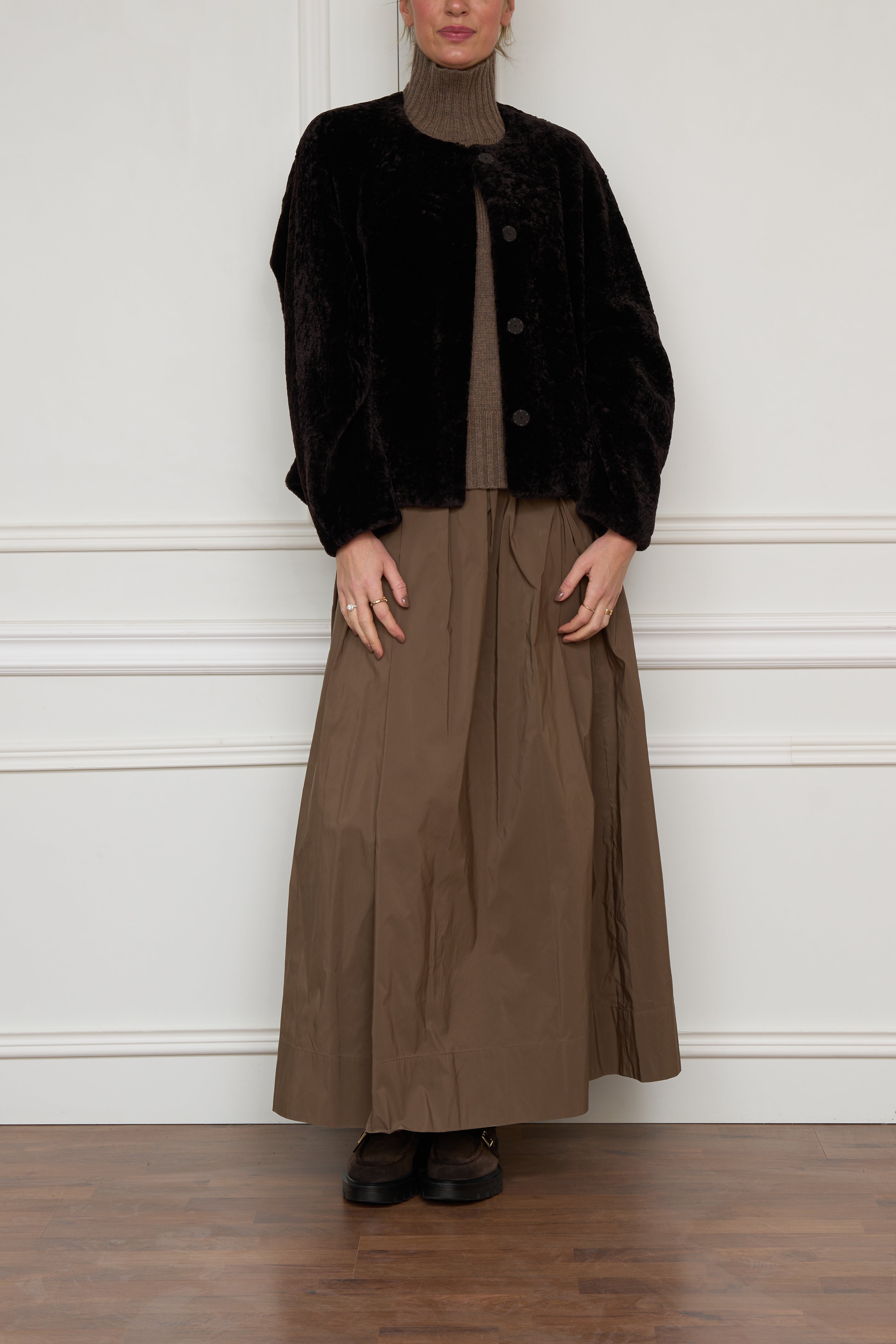 Lammfelljacke in braun