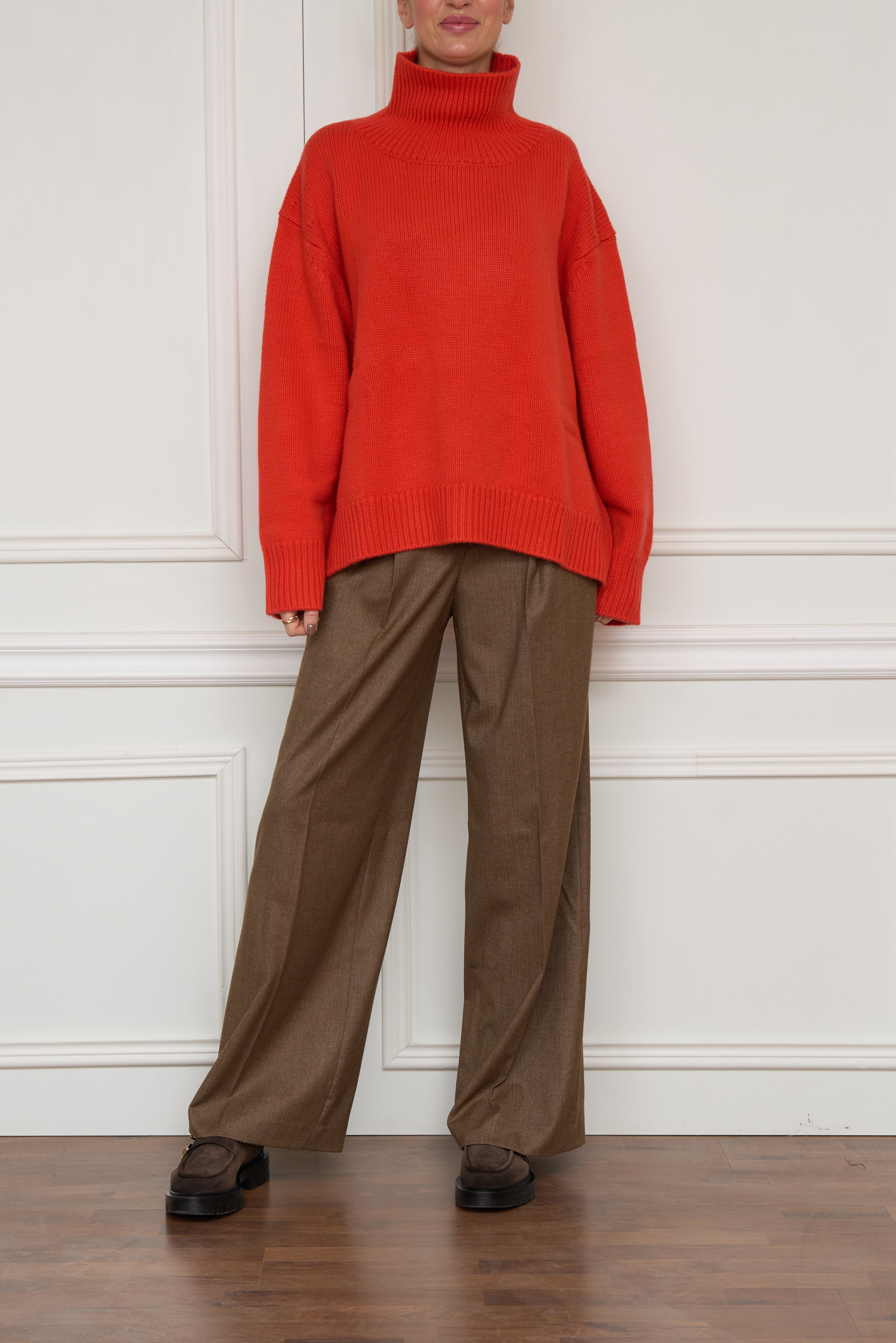 Rollkragenpullover in coral